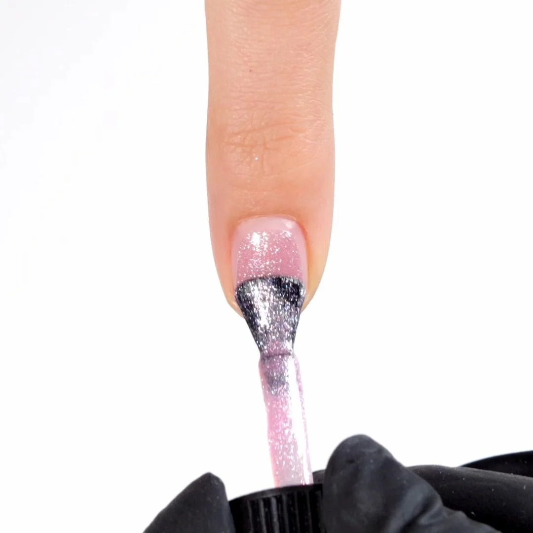 Application of Gel Nail Polish SP705 Coachella Pink