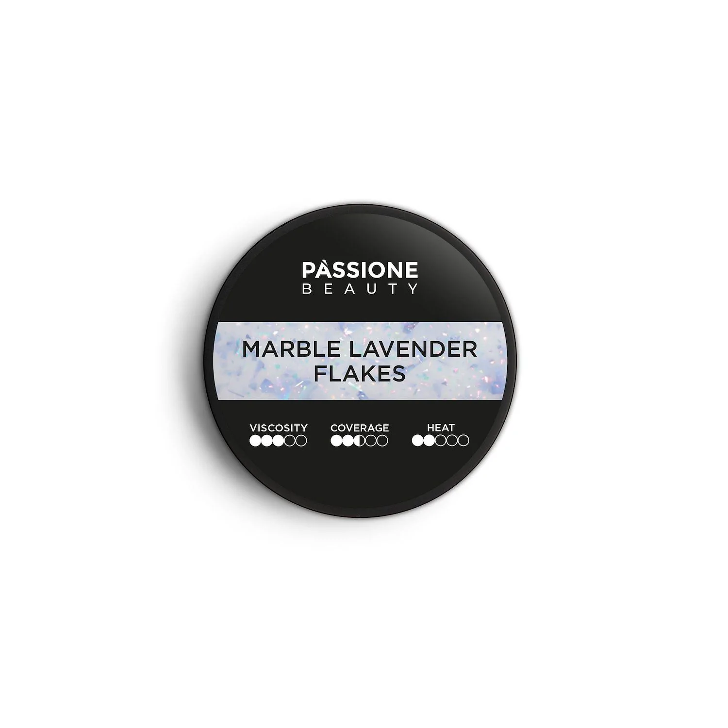 Marble Lavender Flakes 15 ml - Gel de construction auto-égalisant blanc laiteux avec flakes lilas et micro-flakes holographiques - détail 1