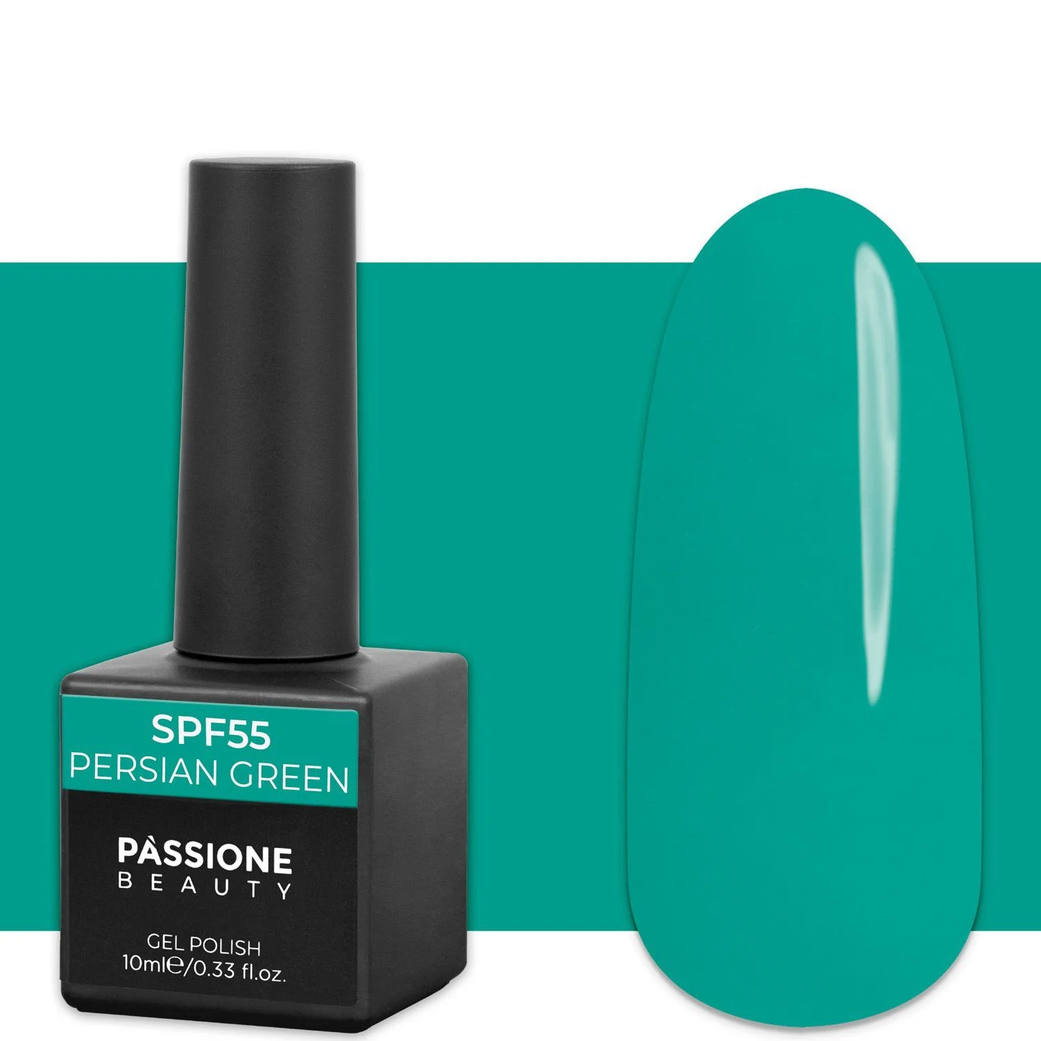 Gel Nail Polish GPF55 Persian Green  - GPF55 Persian Green gel polish, Aquamarine Green and Dark Blue