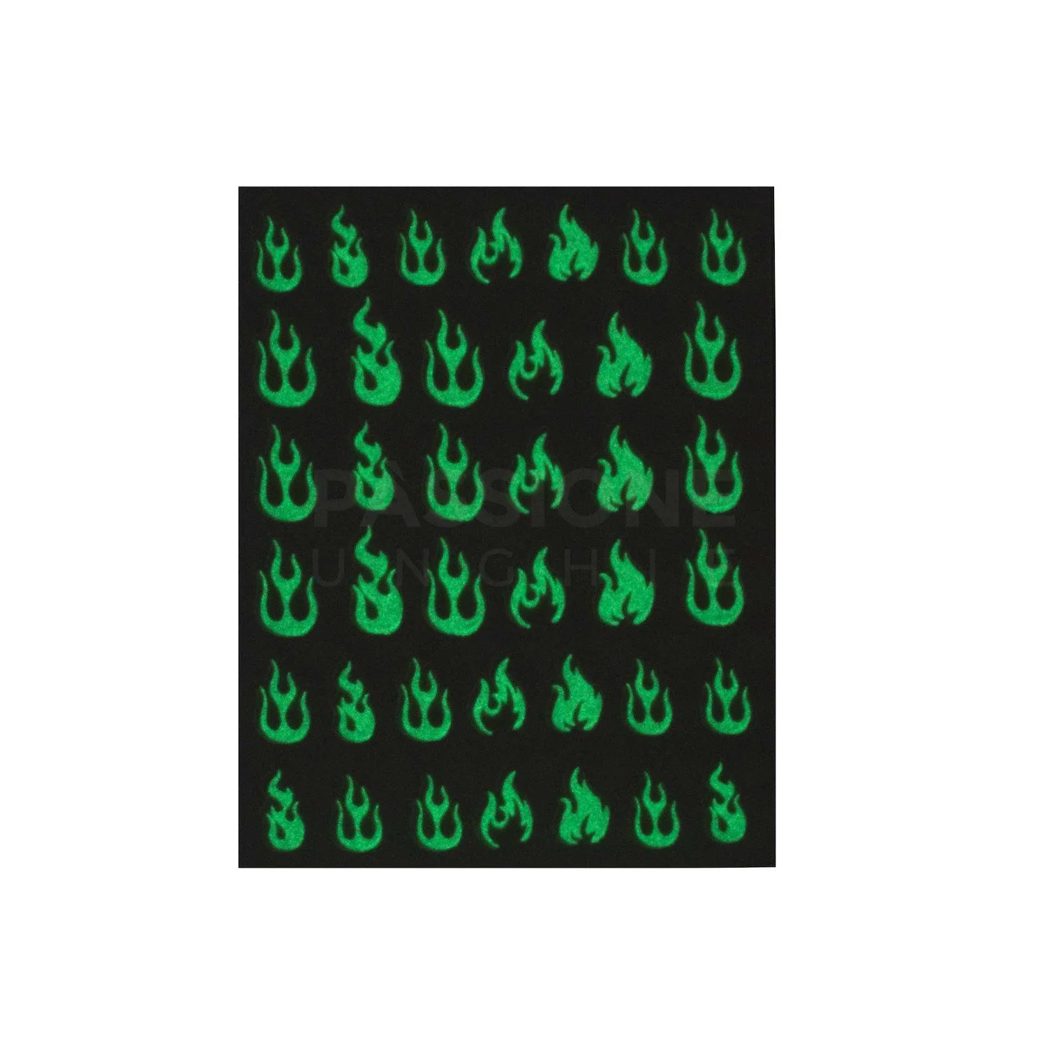 Flame - Glow Nail Stickers - Pegatina fluorescente de llama para nail art  - detalle 1