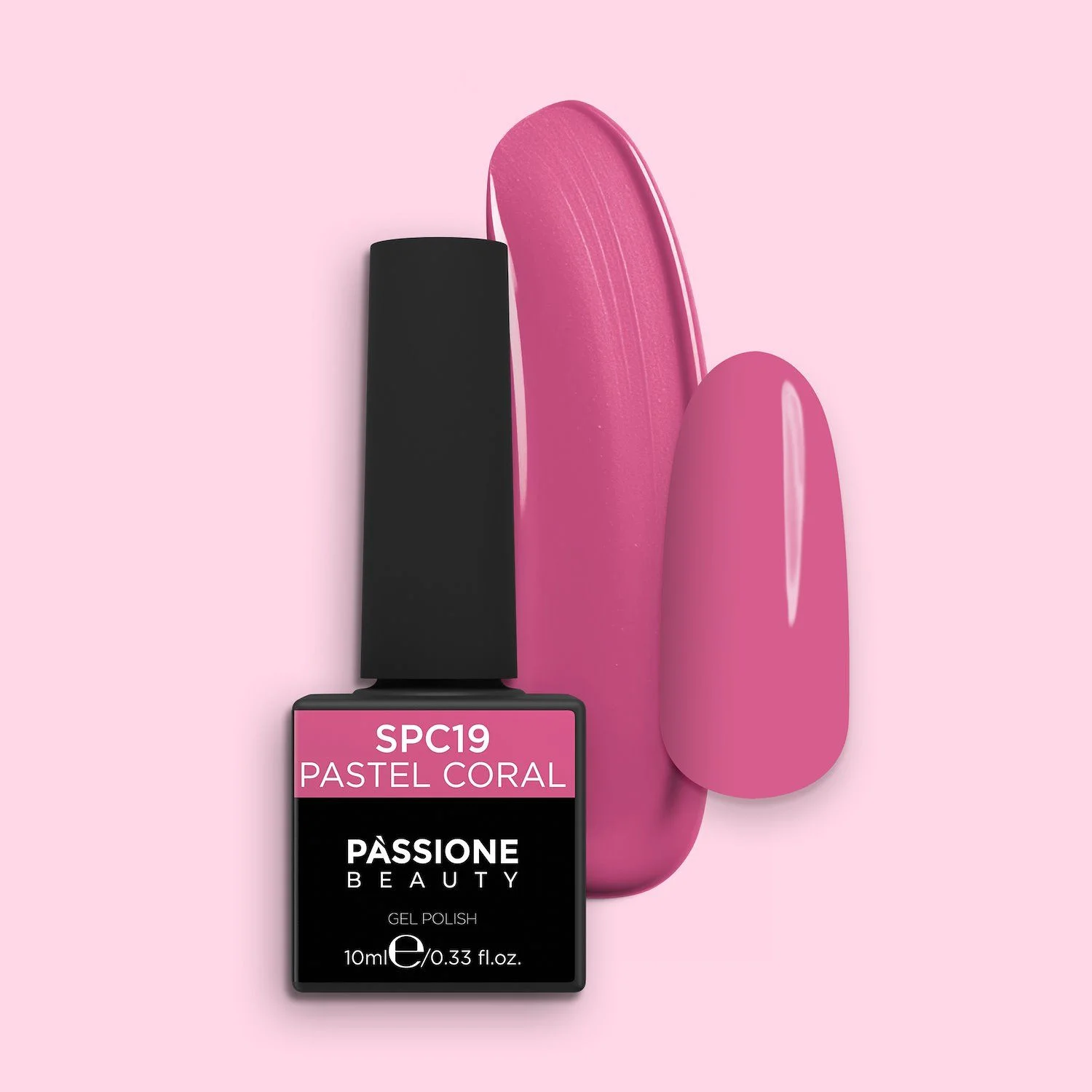 Gel Nail Polish GPC19 Pastel Coral  - GPC19 Pastel Coral gel polish, Cherry Red