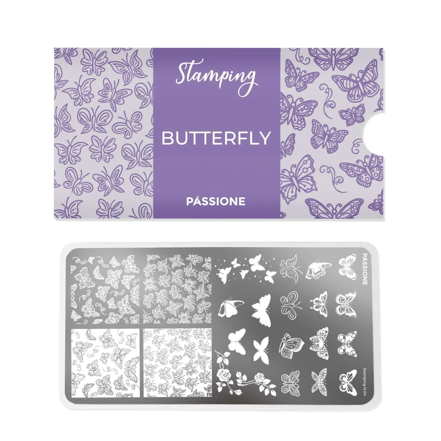 Butterfly - Stamping Plate - Nail stamping plate for nail art with butterflies - detail 1