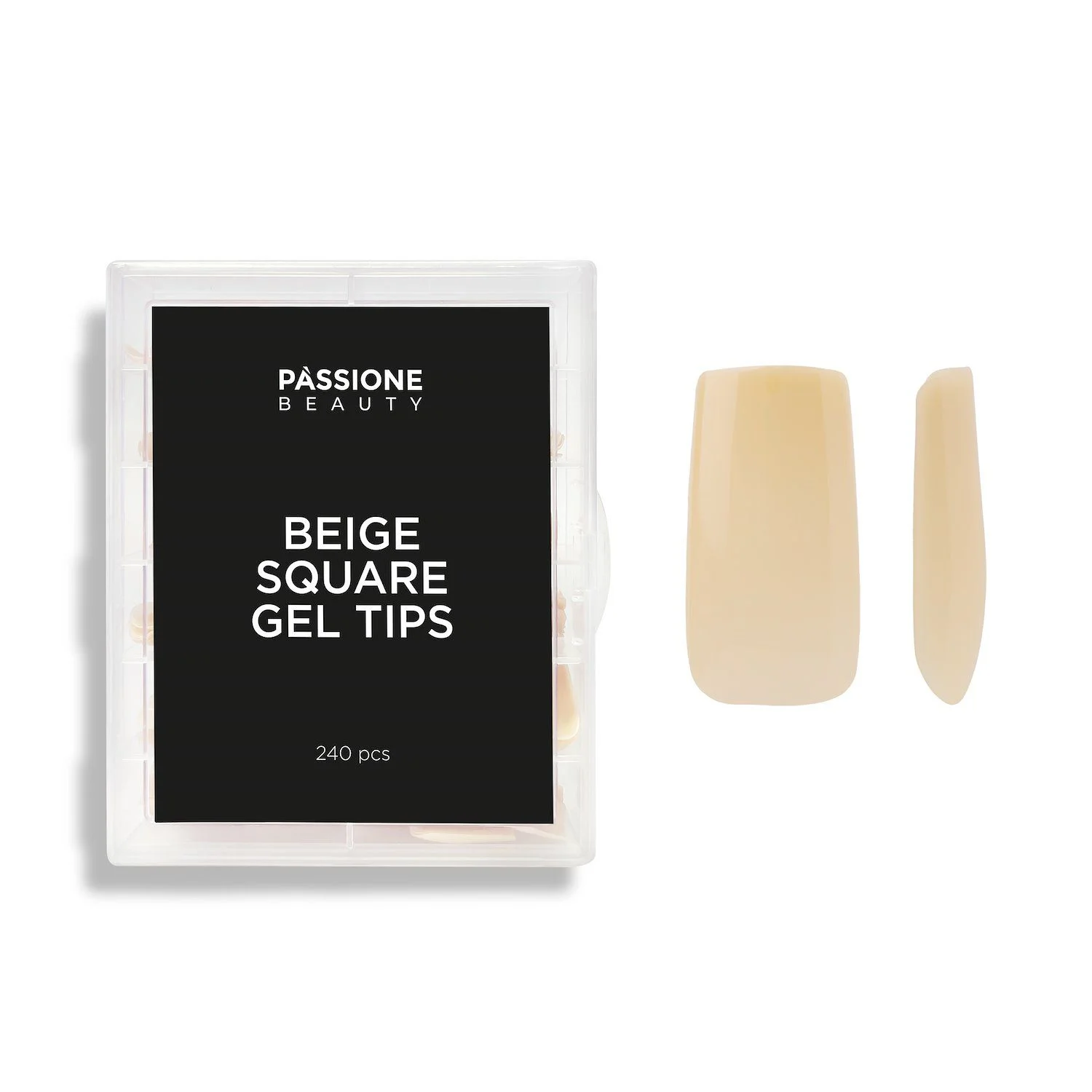 Gel Tip Quadratische-Form Beige 240 Stk. - Quadratische-Form beige Soak-off Gel-Tips