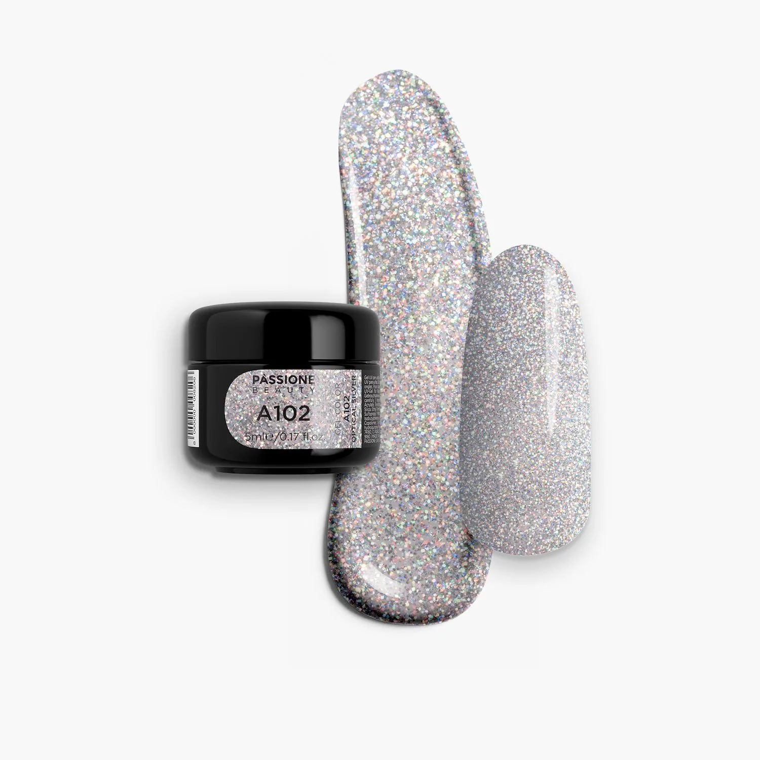 Gel colour A102 Optical Silver - Holo Silver UV Gel Colour 