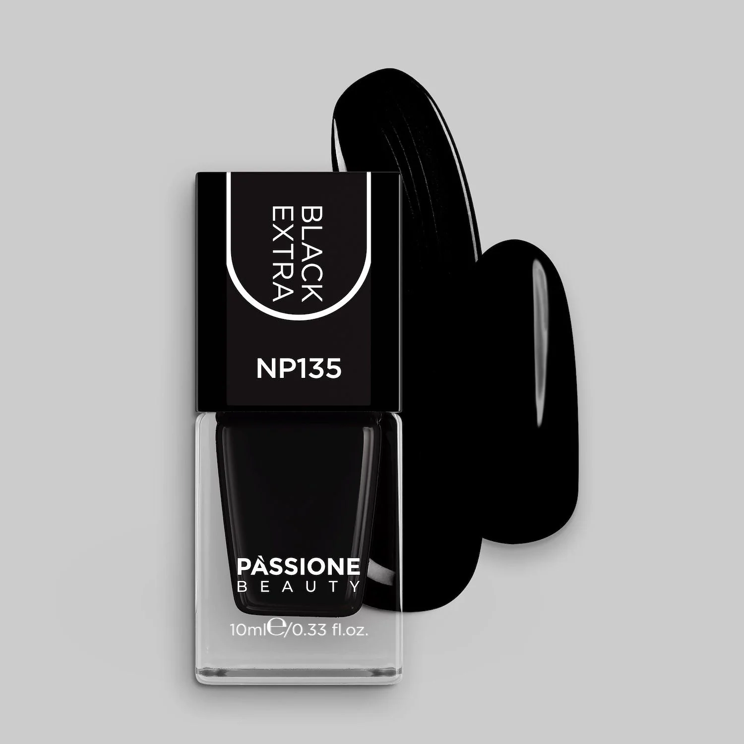 Nagellack NP135 Black Extra - Schwarzer Nagellack