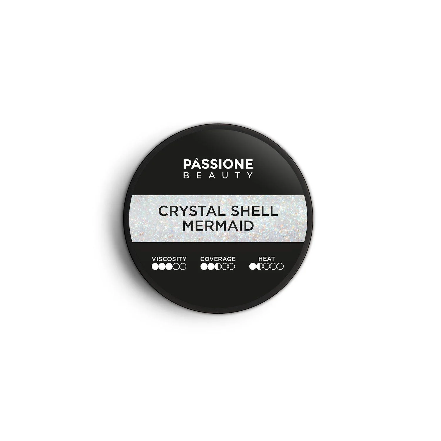 Crystal Shell Mermaid 15 ml - Gel de construction auto-égalisant blanc avec micro-paillettes bleues irisées très fines  - détail 1