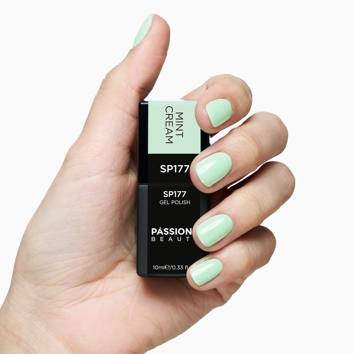 Gel Nail Polish GP177 Mint Cream  - Light Pastel Green Gel Polish - detail 1