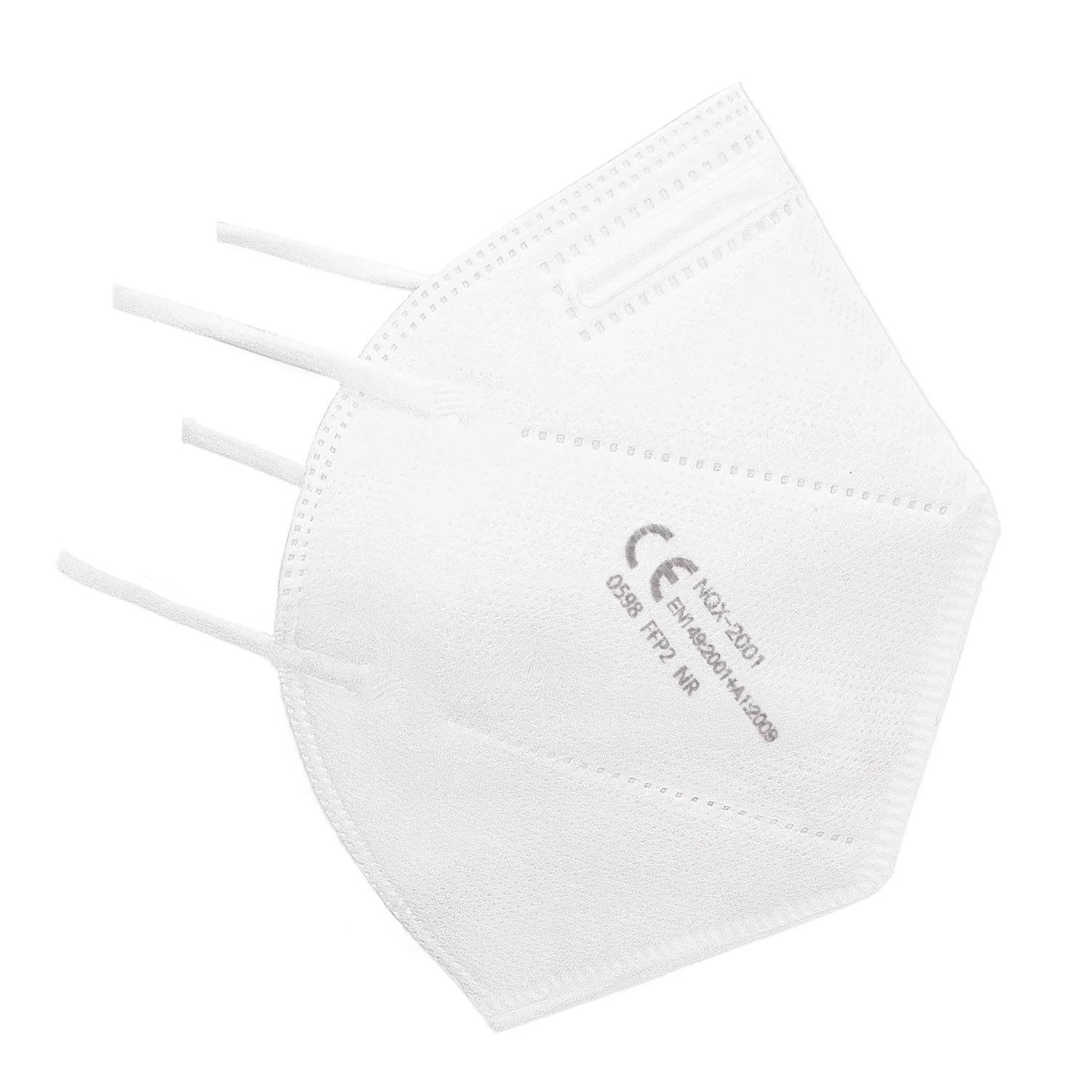 Masque facial filtrant blanc FFP2  - Masque filtrant jetable FFP2 – couleur blanche