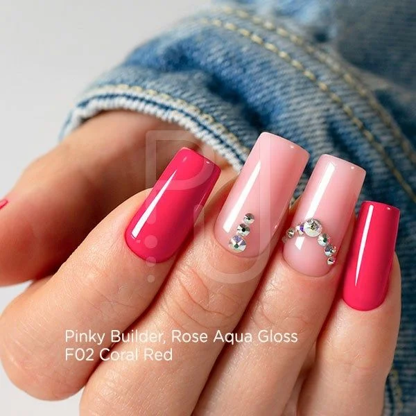 Gel colour F02 Coral Red - Coral RedSelf-sealing UV Gel Colour - detail 1
