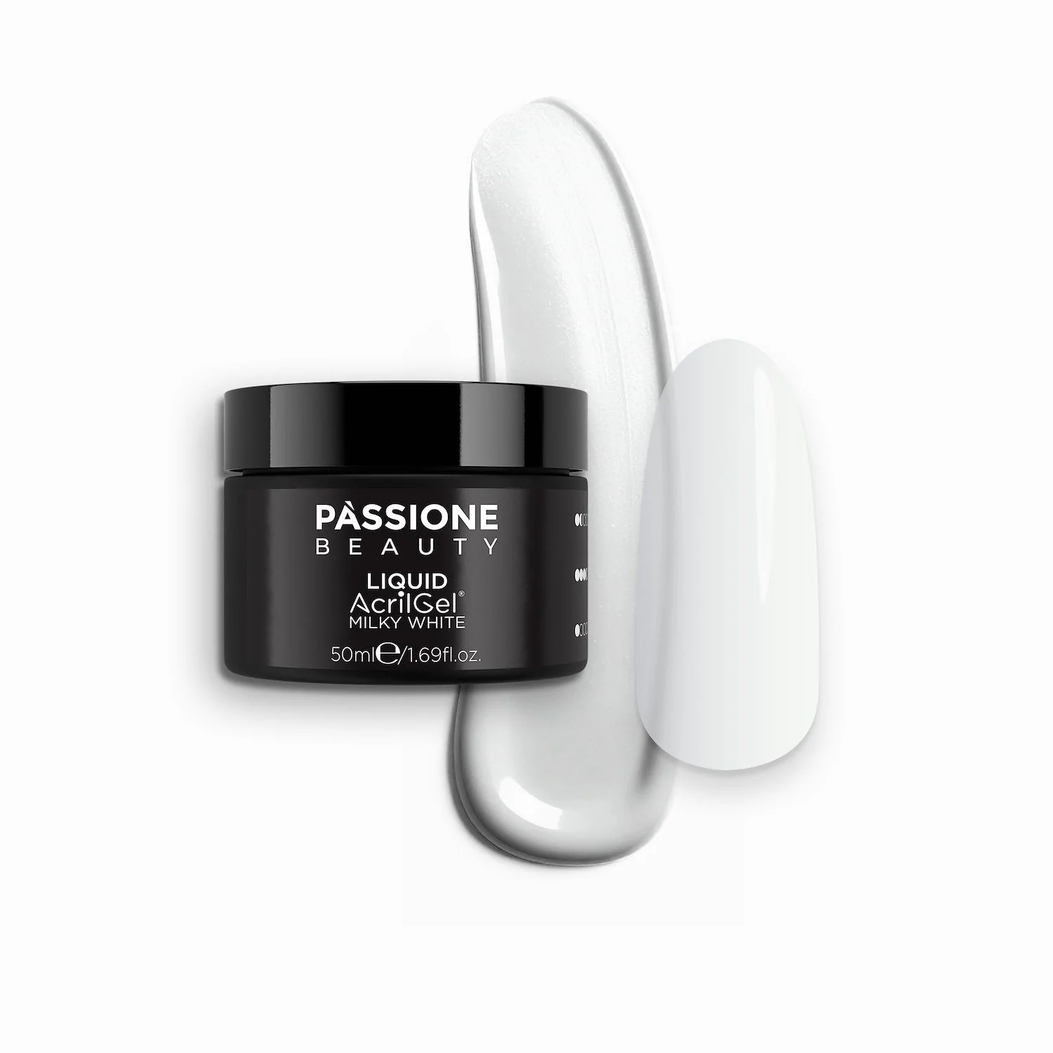 Liquid AcrilGel® Milky White 50ml - Self-levelling, low-viscosity milky white builder gel