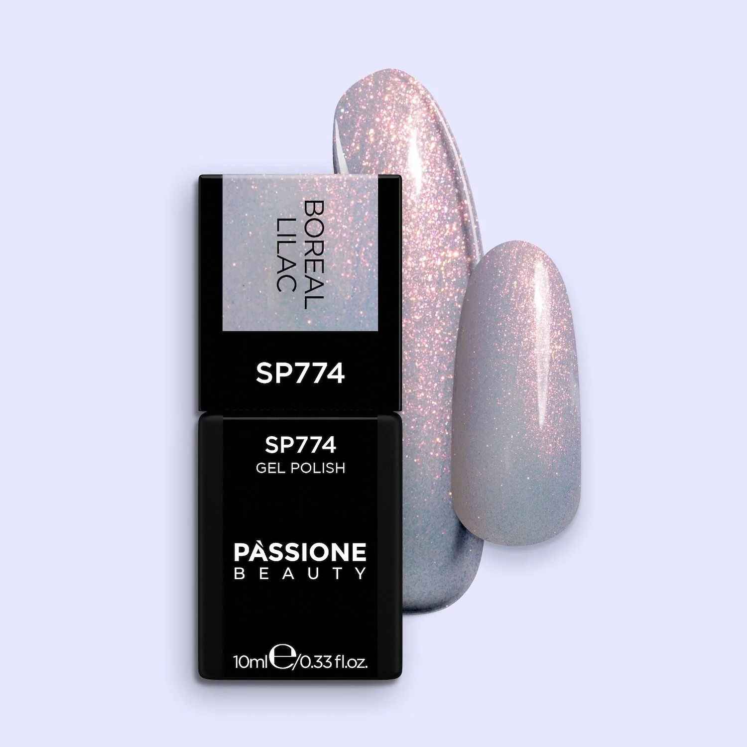 Esmalte semipermanente SP774 Boreal Lilac - Esmalte semipermanente lila con micropurpurina efecto boreal