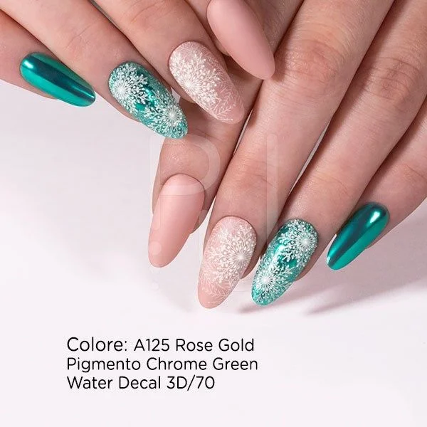 Green Chrome Pigment - Nail powder, green chrome effect - detail 2