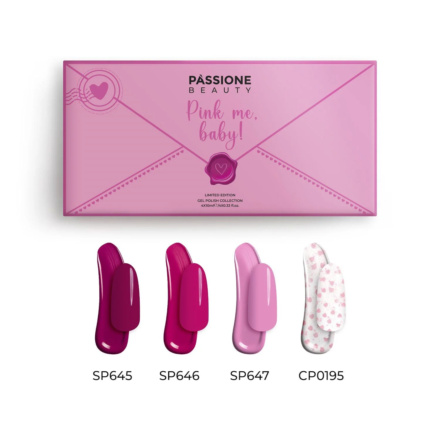 Pink me, baby! Kit - Set de 3 esmaltes semipermanentes y 1 top coat