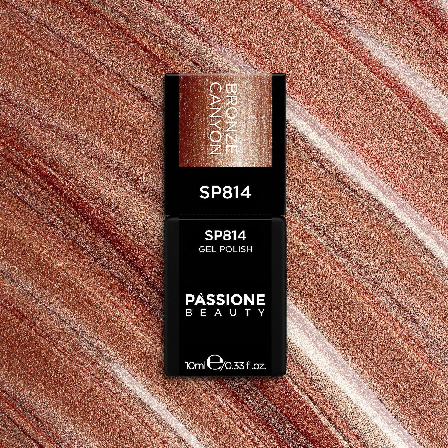 Vernis semi-permanent SP814 Bronze Canyon - Vernis semi-permanent marron terracotta métallisé - détail 1