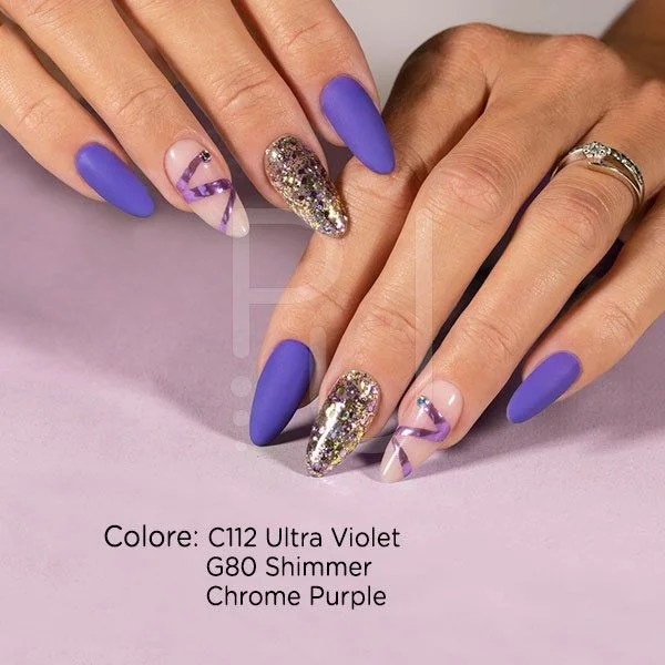 Gel Glitter G80 Shimmer - Gel color transparente con purpurina y microglitter dorado - detalle 1