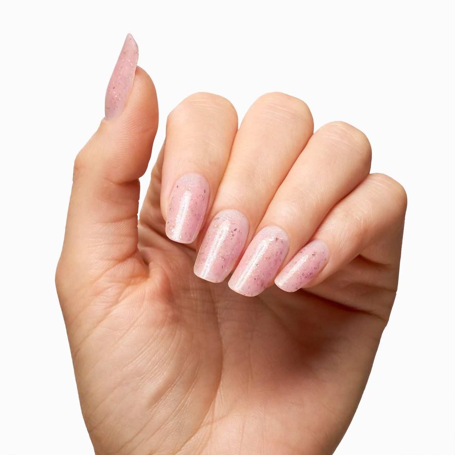 Marble Quartz Rose Flakes 15 ml - Gel constructor autonivelante rosa con copos rosa oscuro y micro-copos holográficos - detalle 1