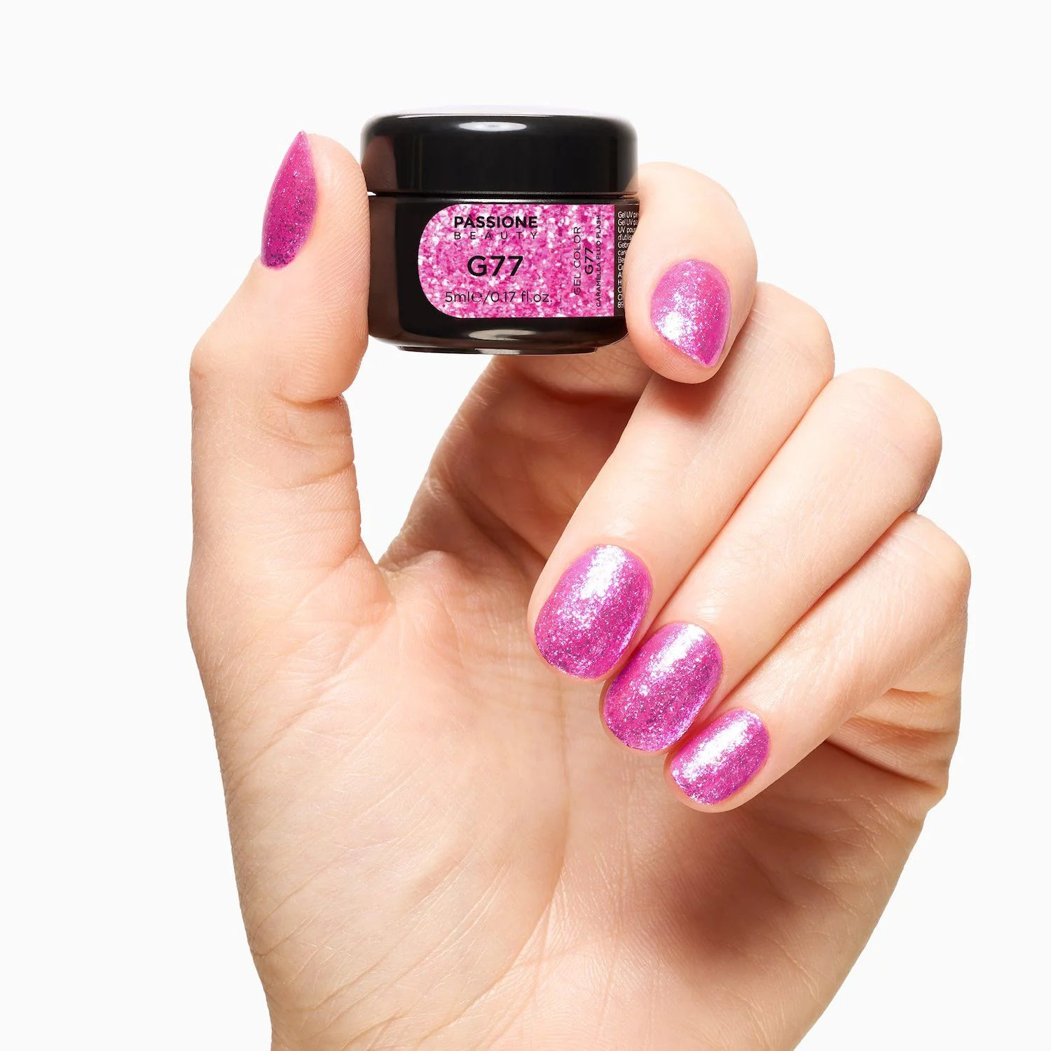 Gel Glitter G77 Caramella Fluo Flash - Gel Glitter per unghie fuxia acceso - detail 1