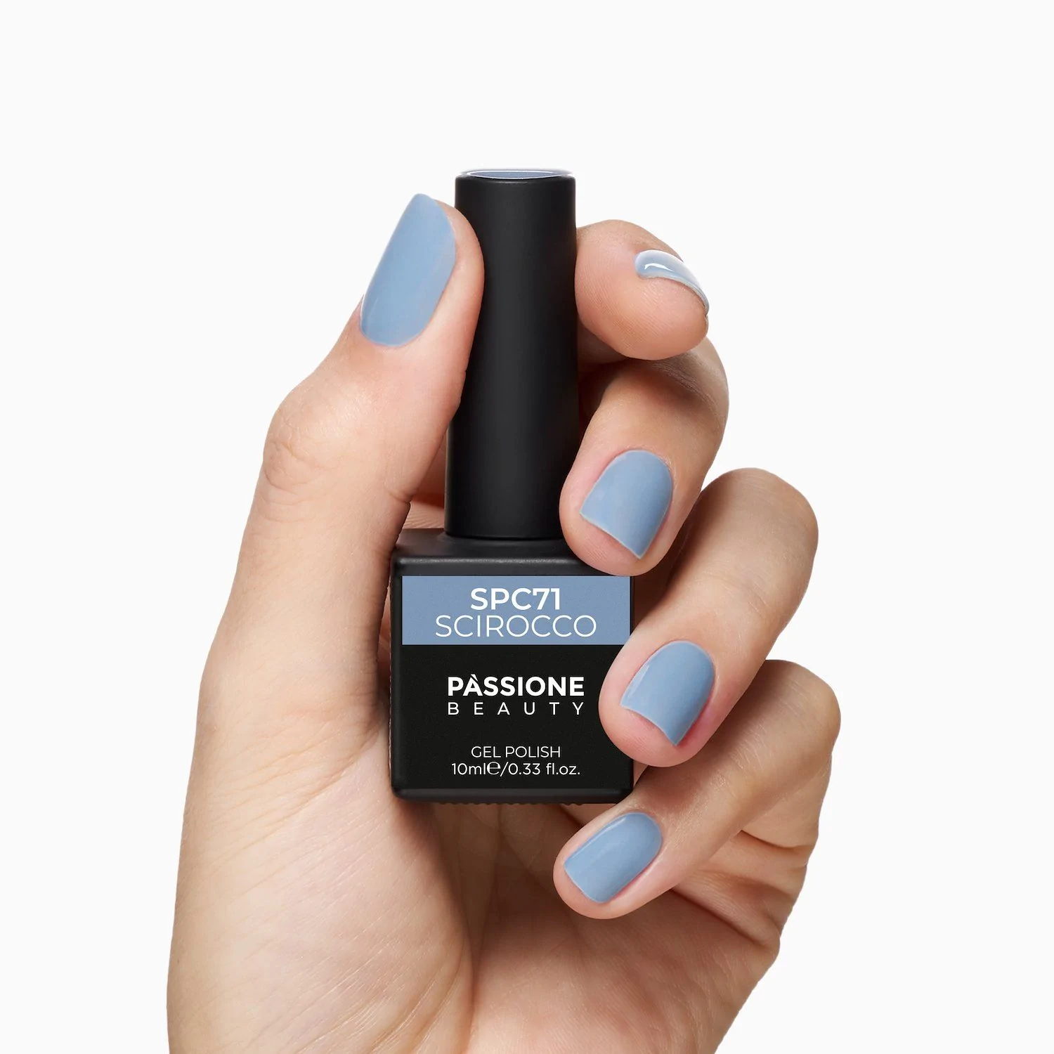 UV Nagellack SNC71 Scirocco - UV Nagellack in pastelligem Graublau - Detail 1