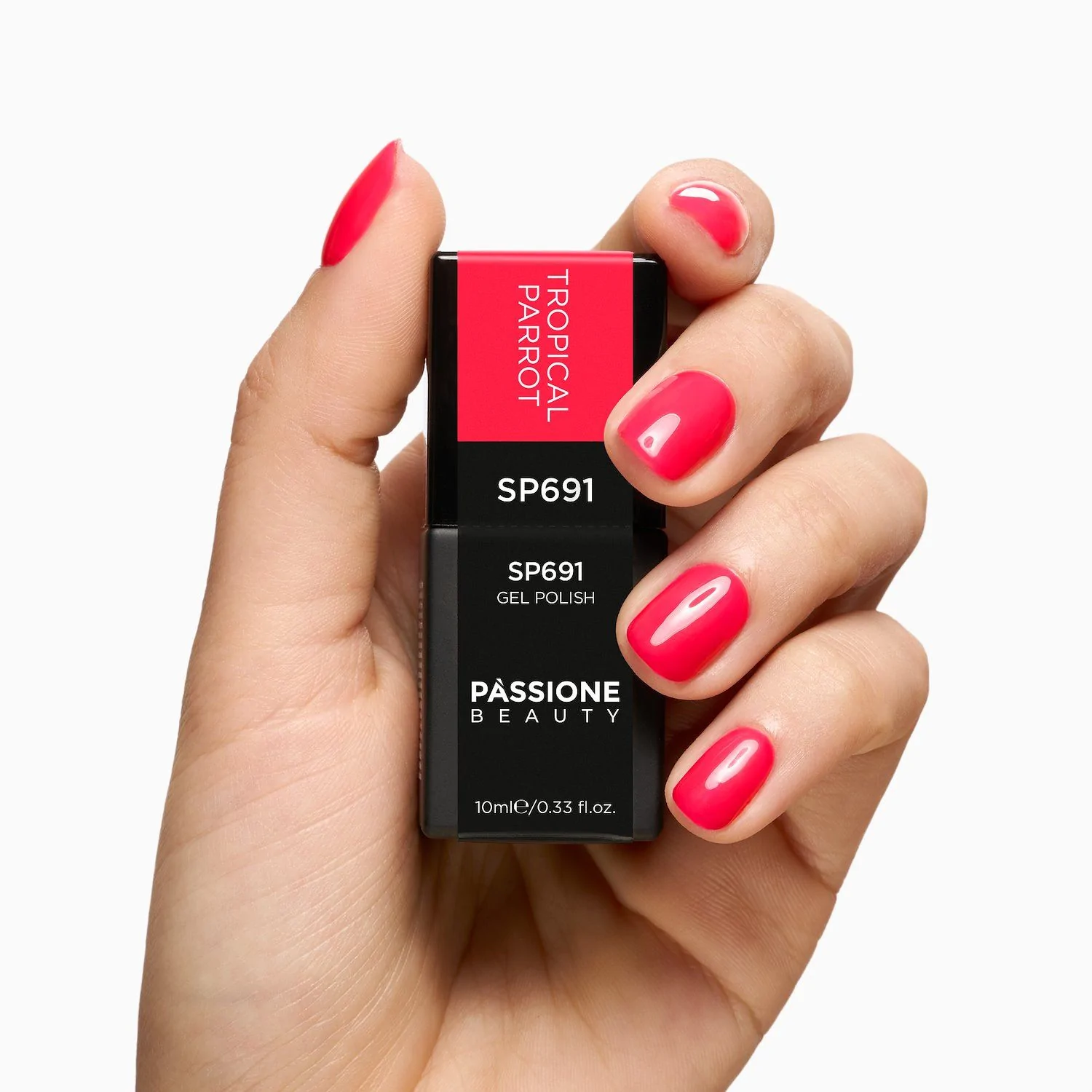 Gel Nail Polish SP691 Tropical Parrot - Fluorescent Fuchsia-Orange Gel Polish - detail 2