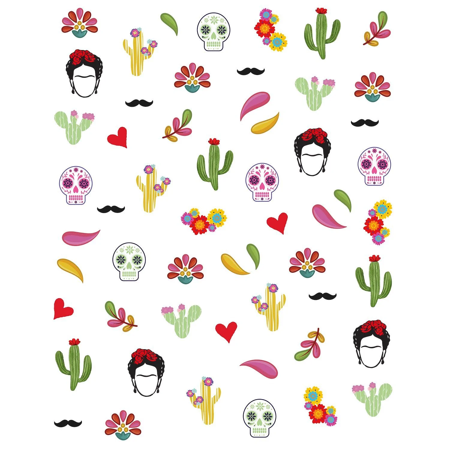Viva Mexico - Stickers - Stickers/autocollants pour ongles thème Mexique - détail 1
