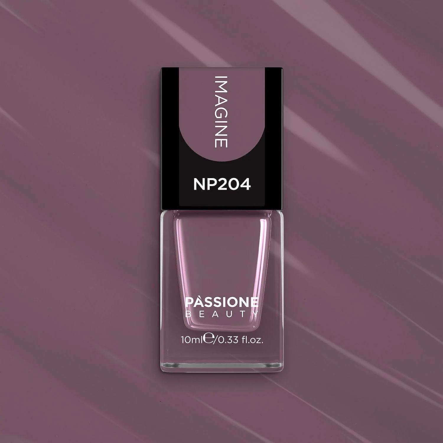 Nagellack NP204 Imagine - Malvenfarbener Nagellack mit Grautönen - Detail 2