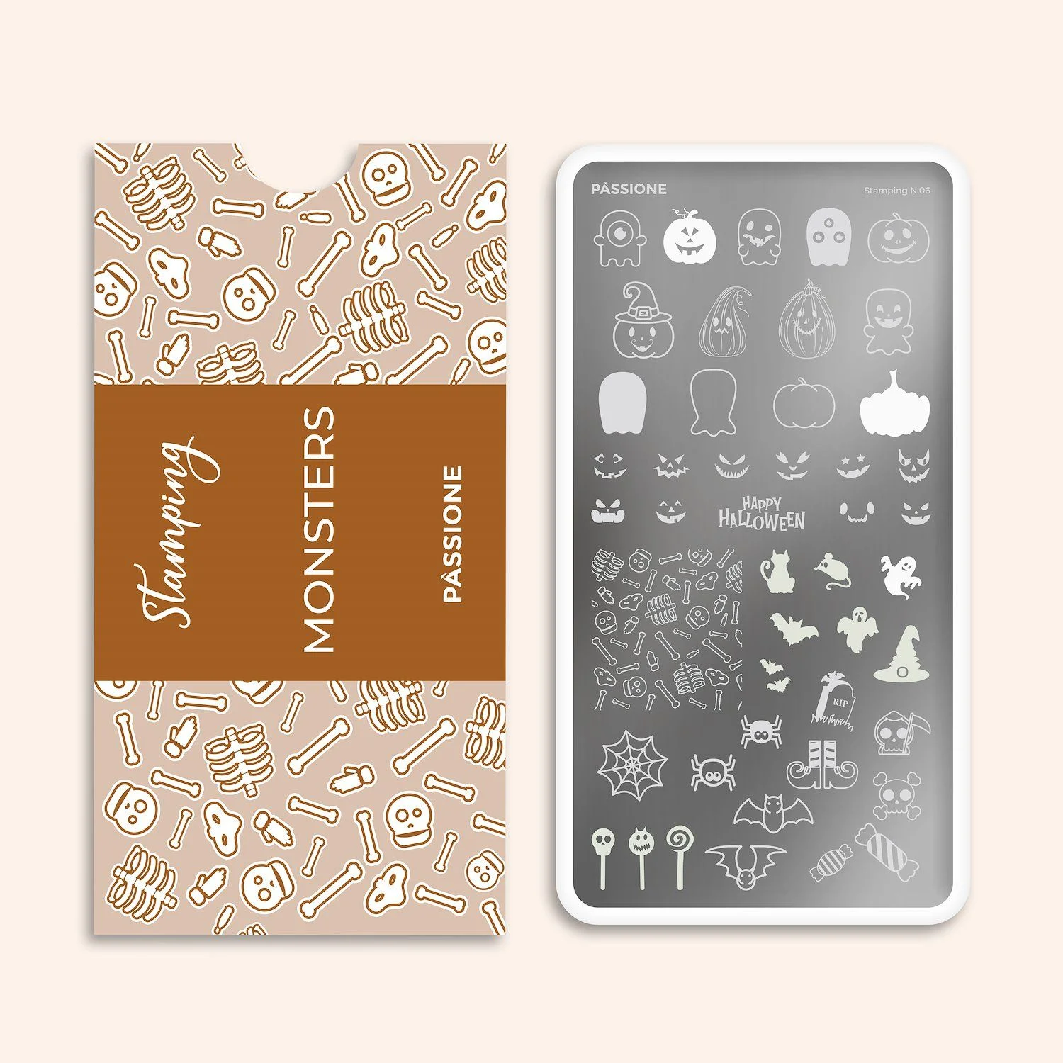 Monsters - Stamping Plate - Nail stamping plate with&nbsp;Halloween patterns 
