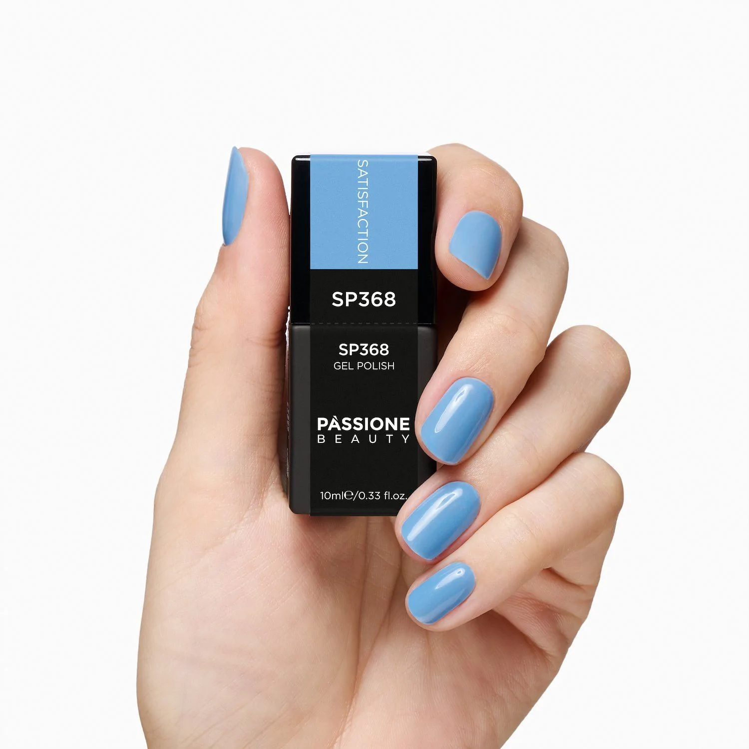 UV Nagellack NL368 Satisfaction - UV Nagellack in Himmelblau - Detail 1