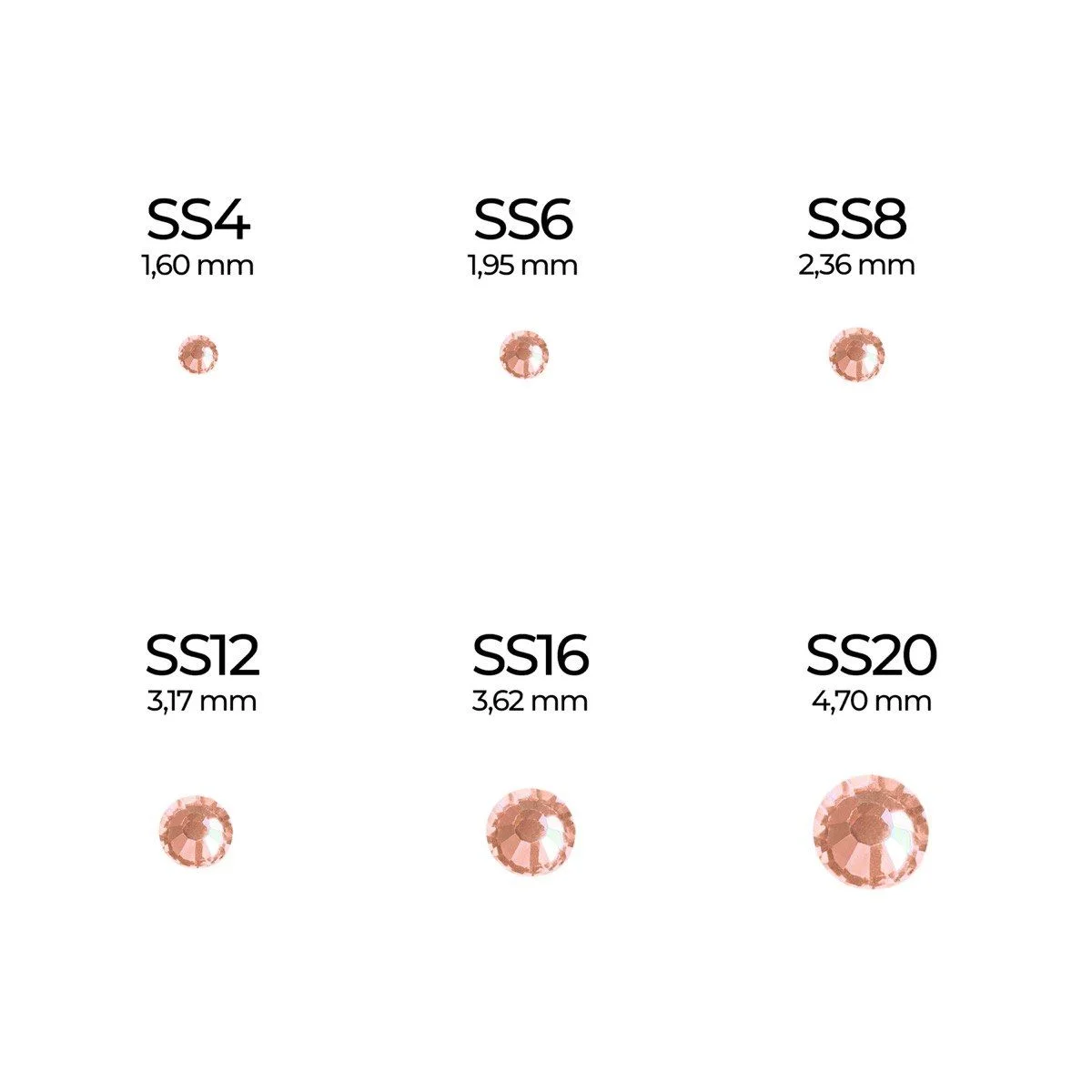 Rose Gold Rhinestones SS4 - Rose Gold rhinestone for nail art - detail 1
