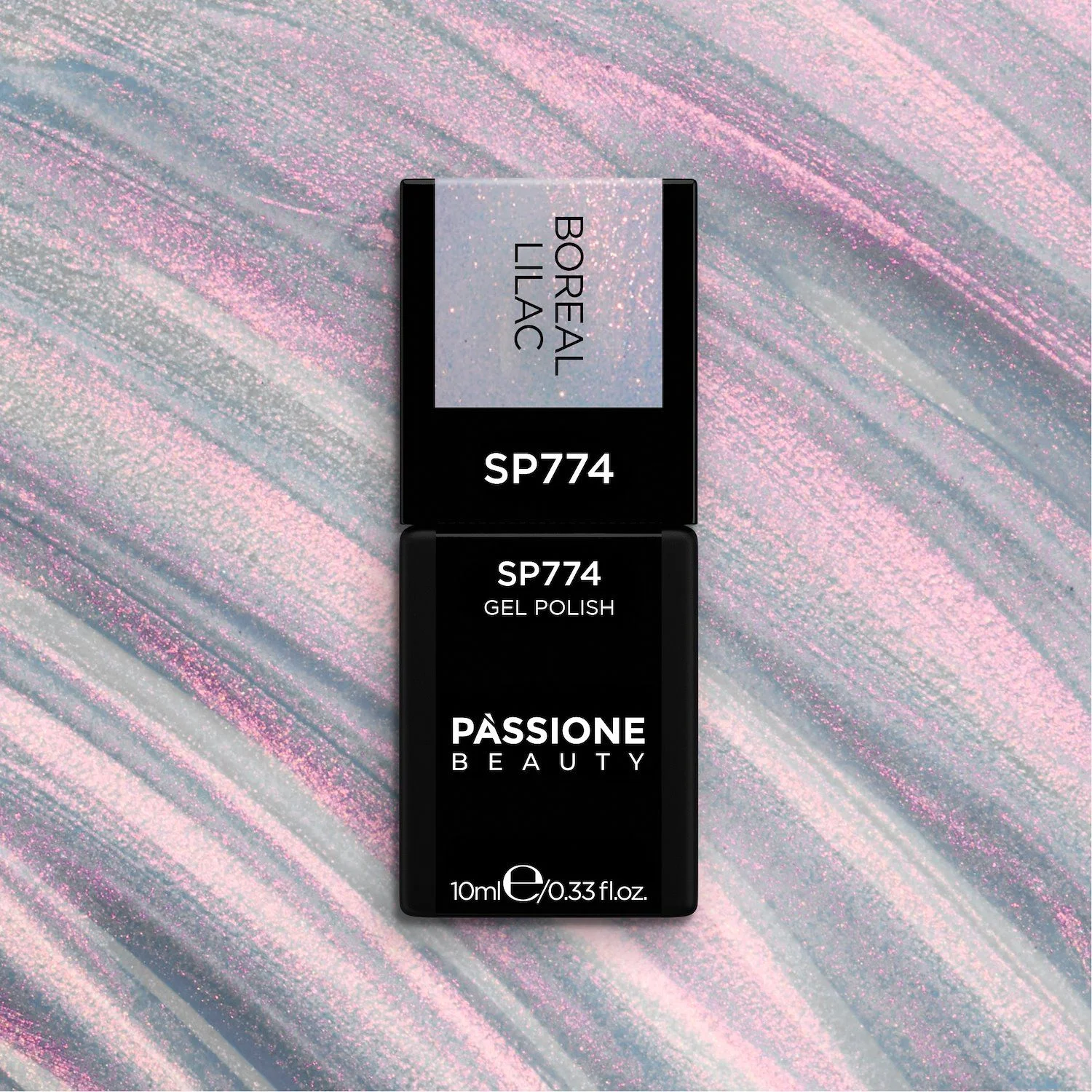 Esmalte semipermanente SP774 Boreal Lilac - Esmalte semipermanente lila con micropurpurina efecto boreal - detalle 2