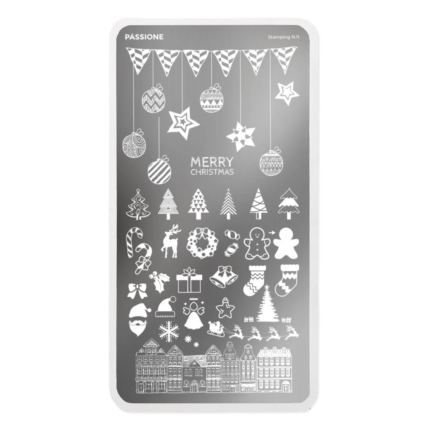 Santa - Stamping Plate - Nail stamping plate with Santa and little trees