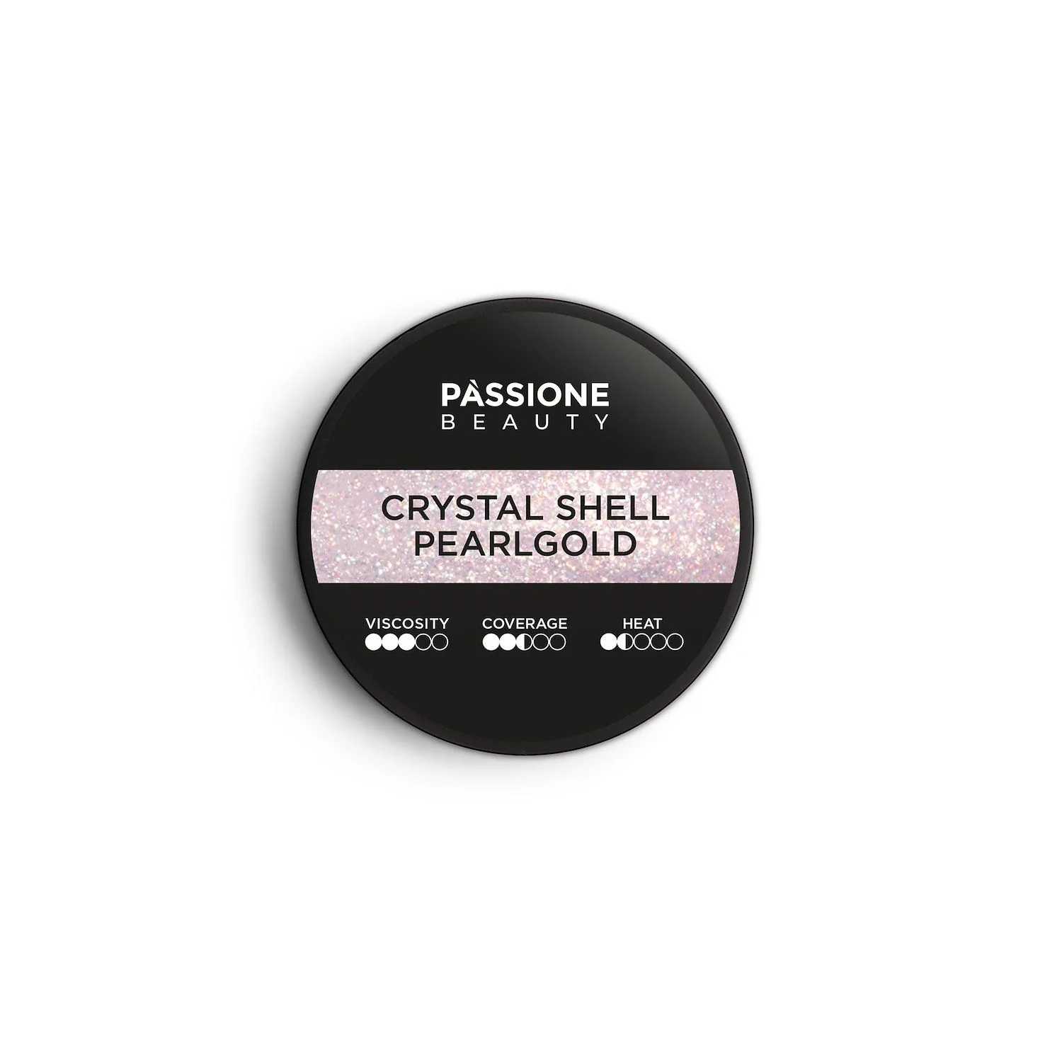 Crystal Shell Pearlgold 15 ml - Builder Gel selbstnivellierend Rosa mit feinstem violettem Micro-Glitzer - Detail 1