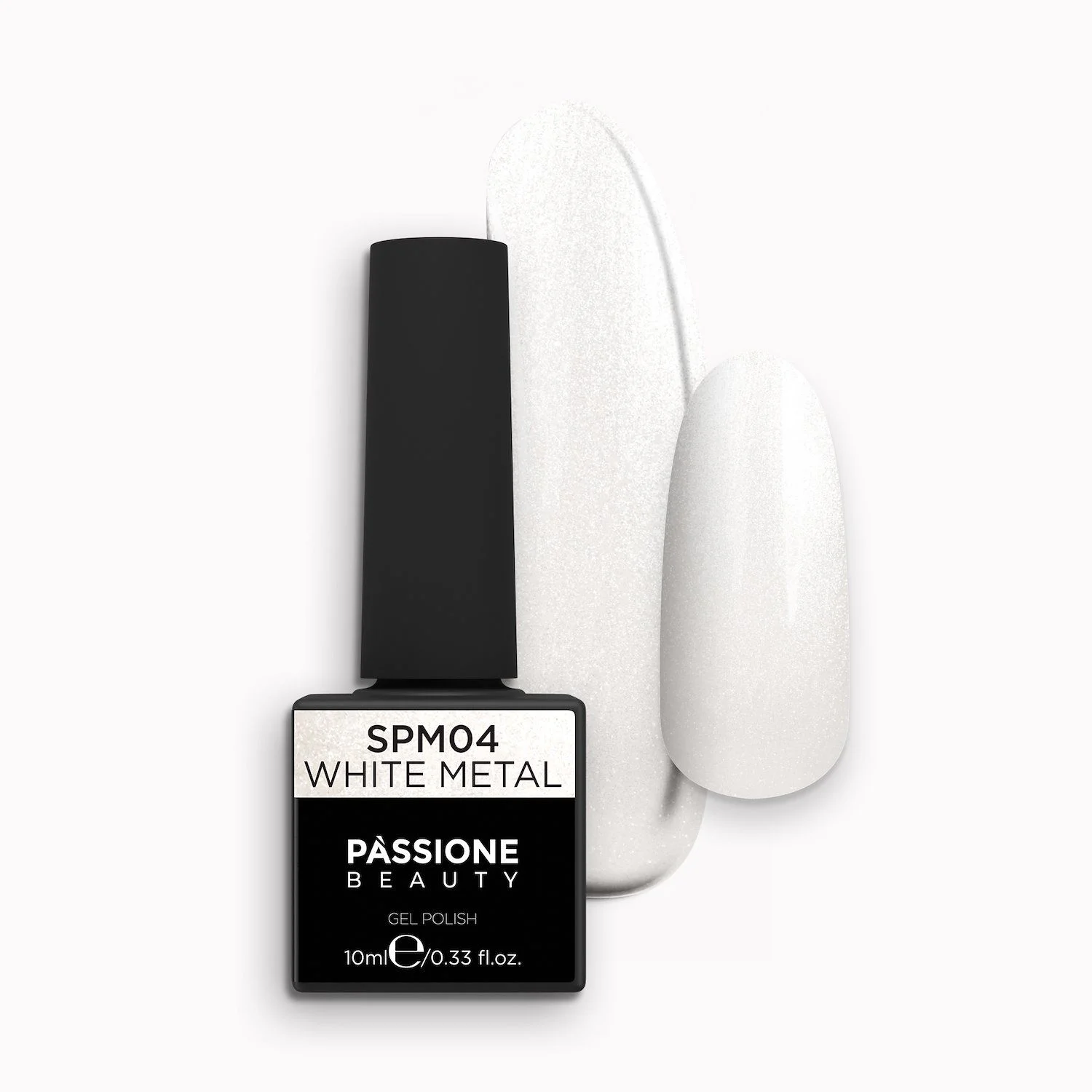 UV Nagellack SNM4 White Metal - UV Nagellack in Weiß mit Metallic Pearly Effekt