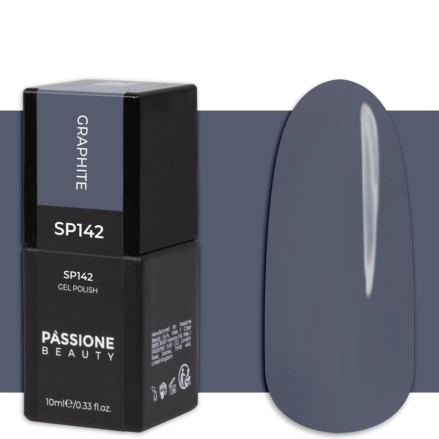 Gel Nail Polish GP142 Graphite - Anthracite Grey Gel Polish