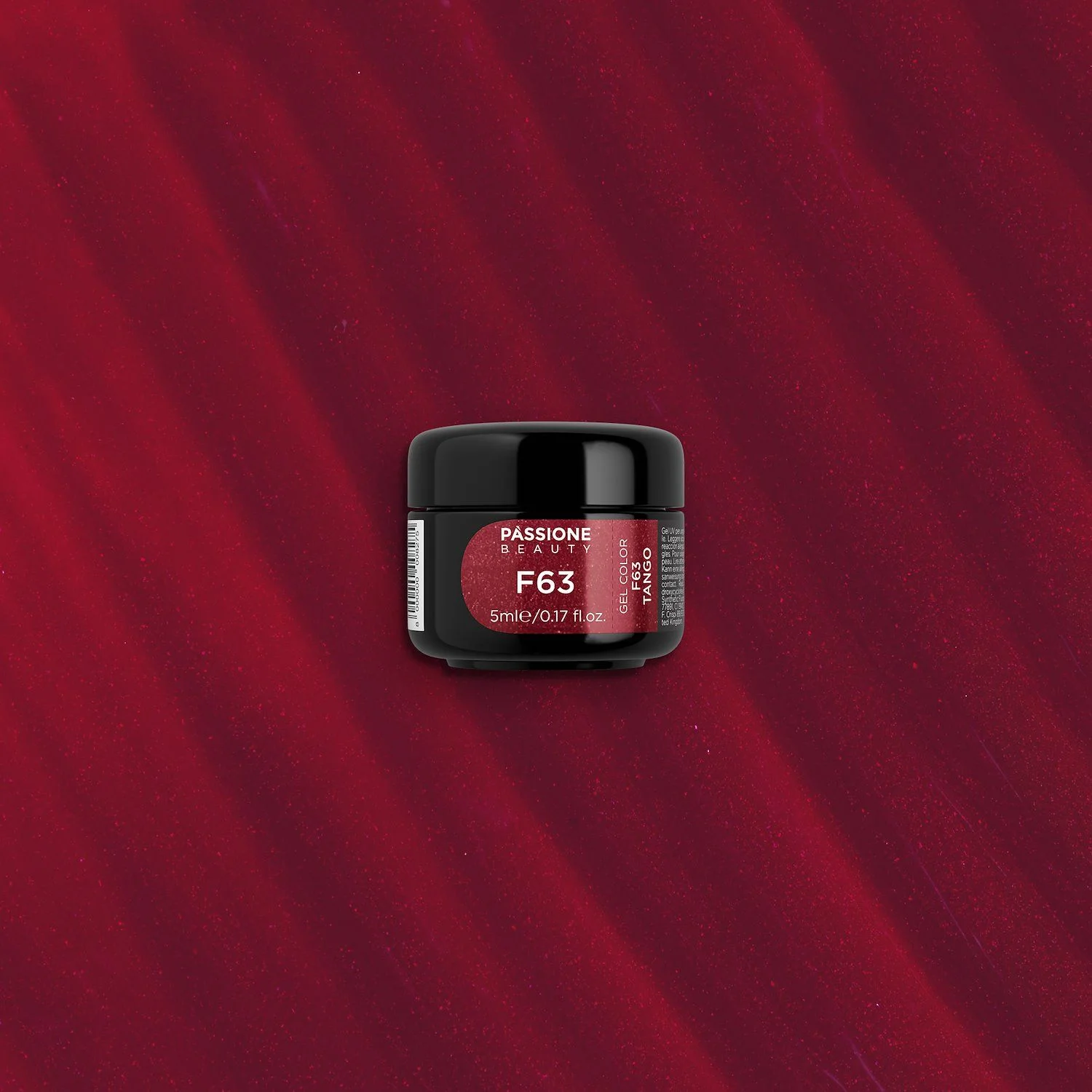 Gel colour F63 Tango - Dark red metal effect Self-sealingUV Gel Colour - detail 2