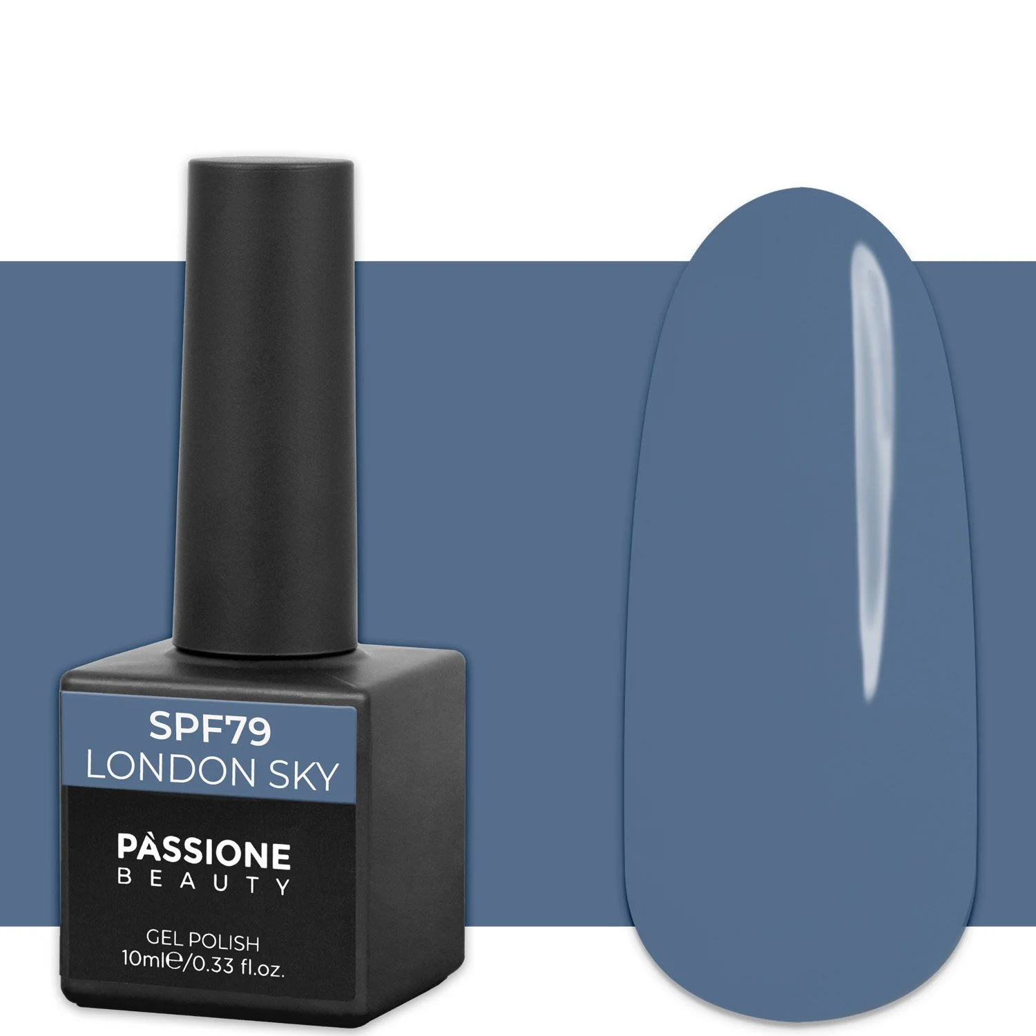 Gel Nail Polish GPF79 London Sky  - GPF79 London Sky gel polish, grey and light blue