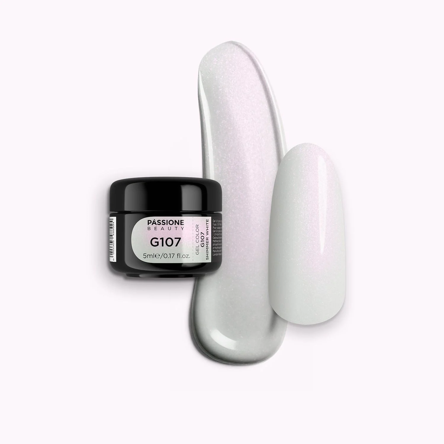 Gel Colorato G107 Shimmer White - Gel color bianco con micro-glitter effetto boreale