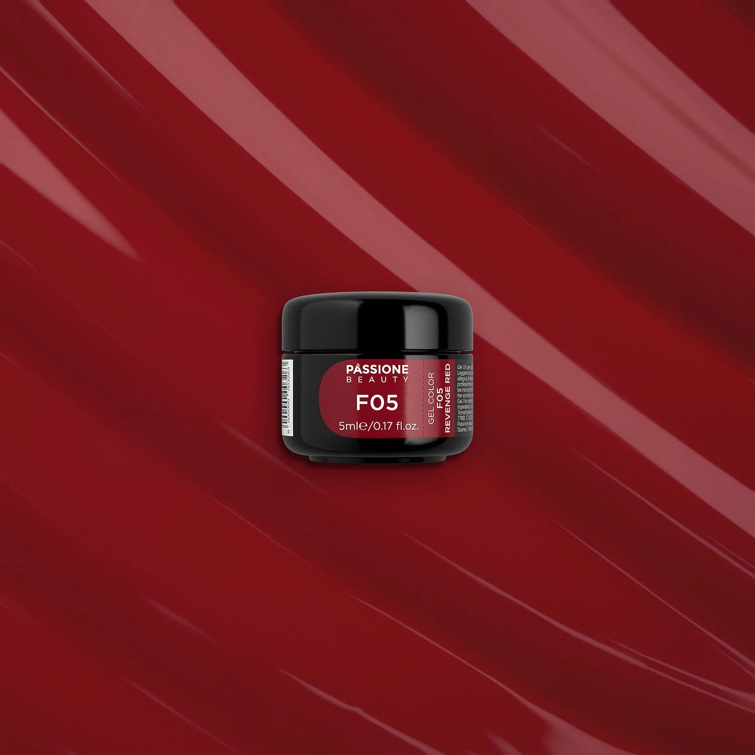 Gel Color F05 Revenge Red - Gel color rojo oscuro autosellante  - detalle 1