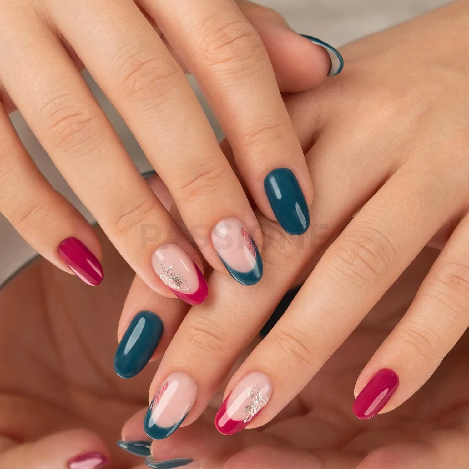 Graceful - Stickers - Pink and silver Nail stickers - detail 1
