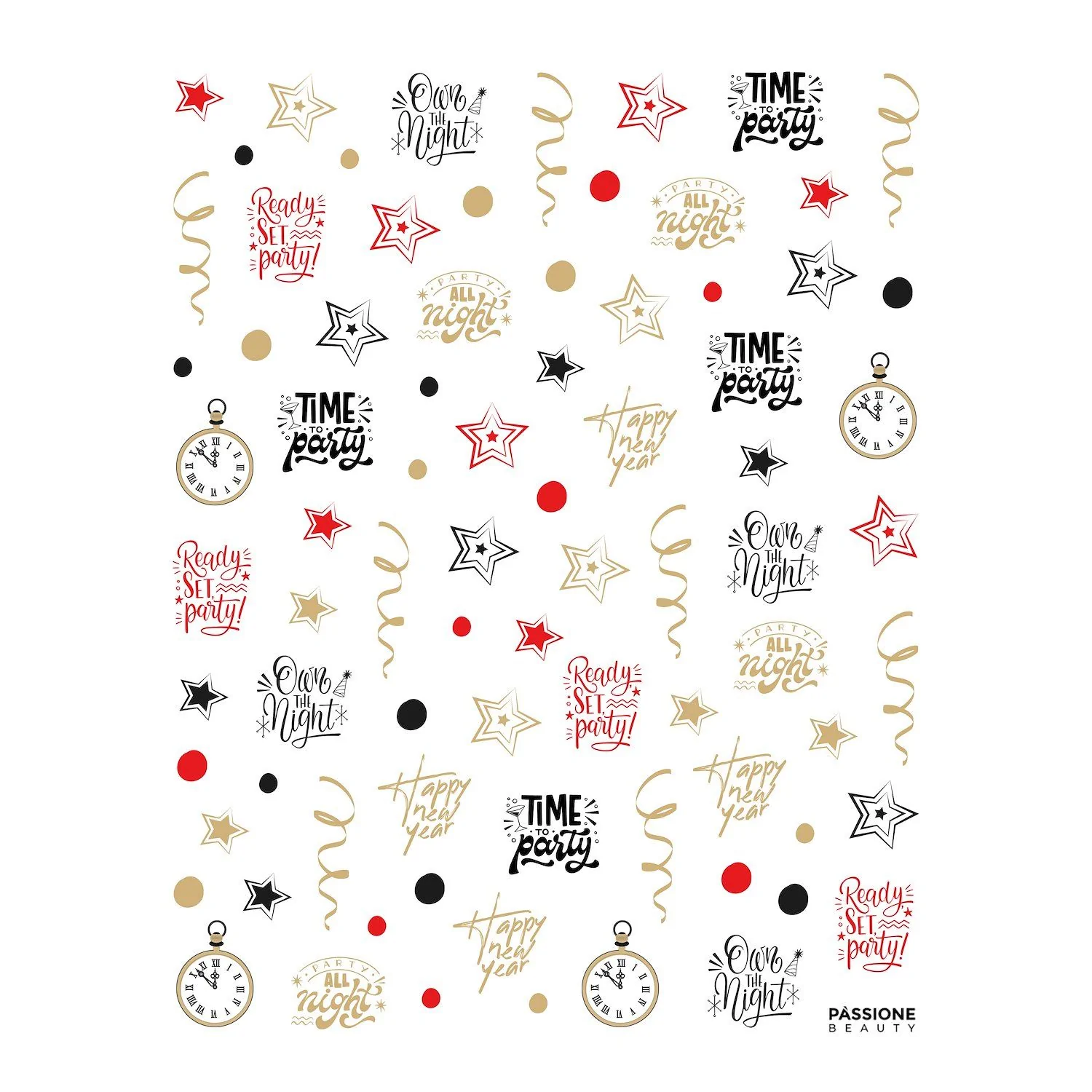 Make A Toast - Nail Stickers - Nagelsticker mit Neujahr Motiven - Detail 1