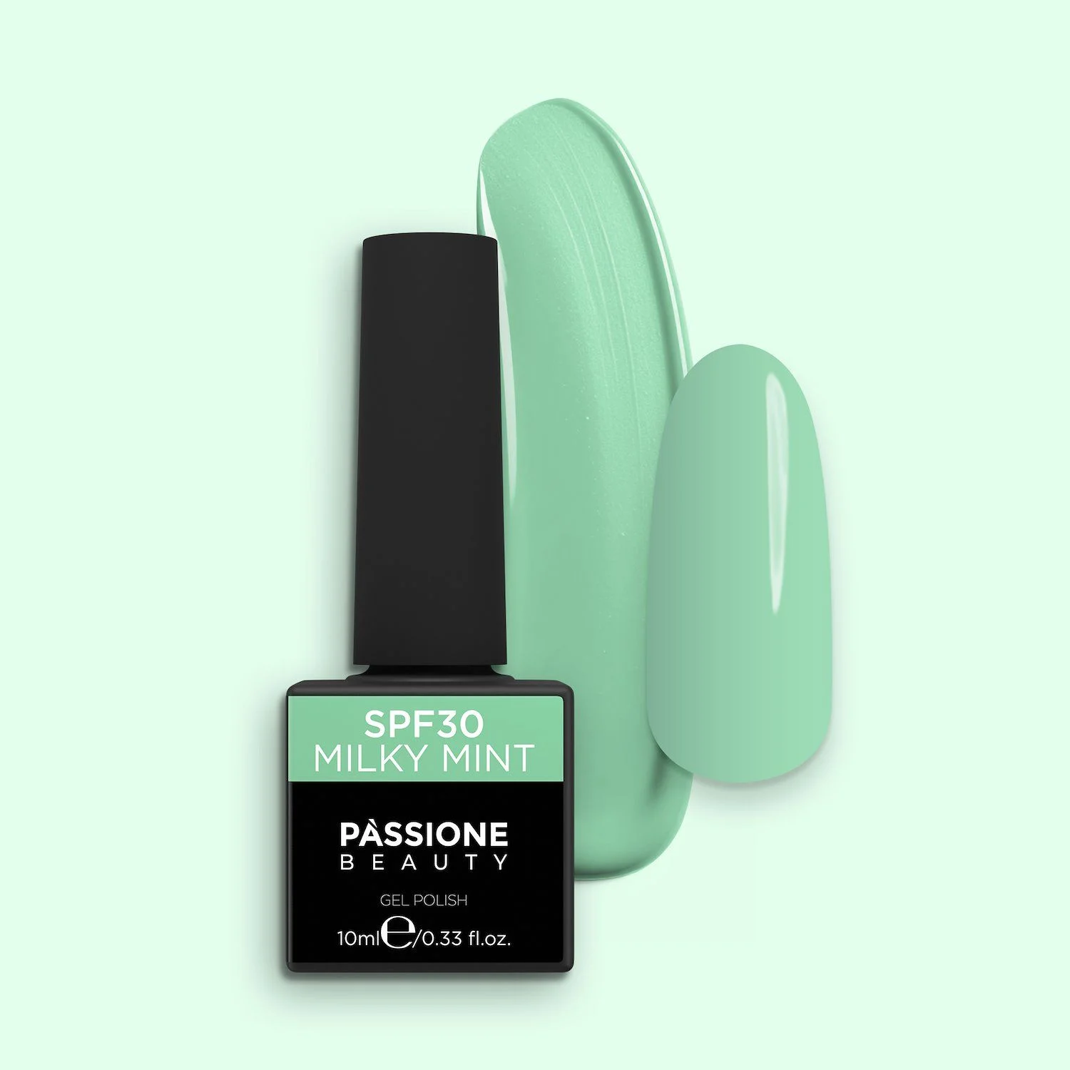 Gel Nail Polish GPF30 Milky Mint  - GPF30 Milky Mint gel polish, delicate pastel green