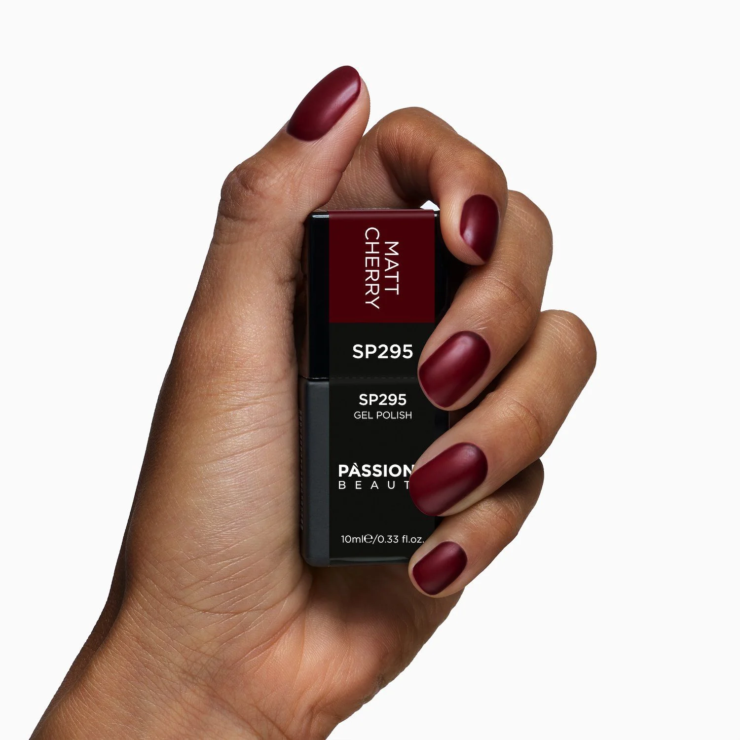 Gel Nail Polish GP295 Matt Cherry - Red gel polish with matt finish - detail 1