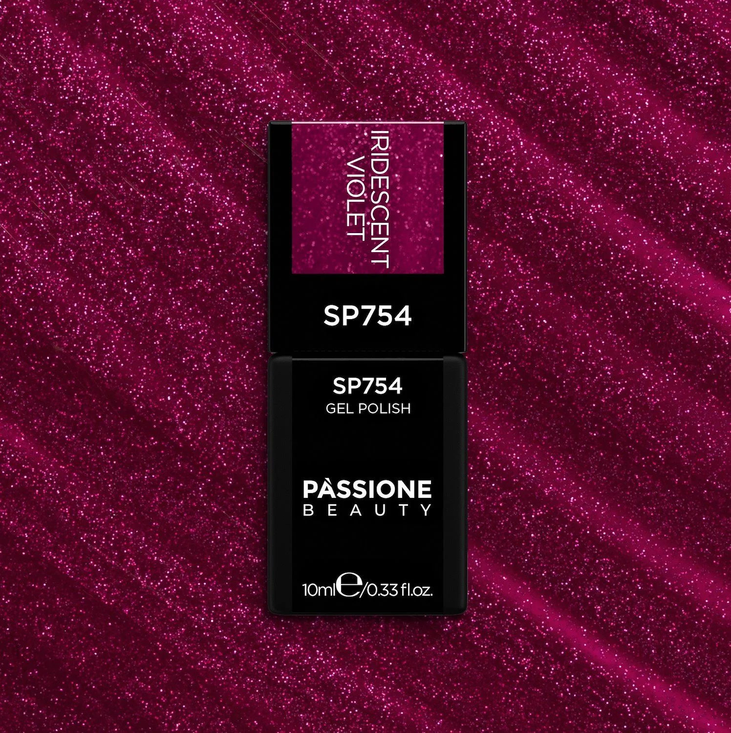 UV-Nagellack SP754 Iridescent Violet - UV-Nagellack Magenta mit Fuchsia-Micro-Glitzern - Detail 1