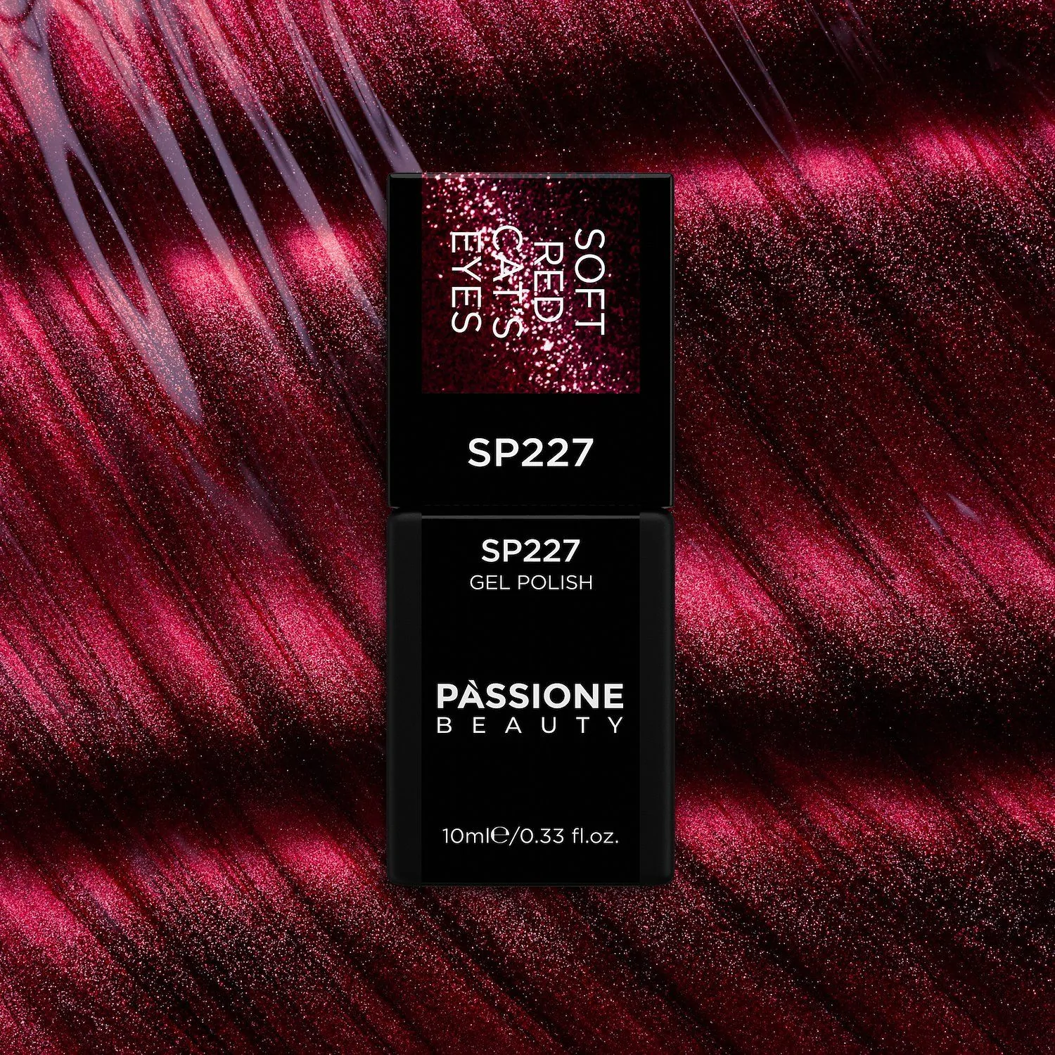 UV-Nagellack SP227 Soft Red Cat's Eyes - UV-Nagellack Bordeaux Cat-Eye-Effekt - Detail 2
