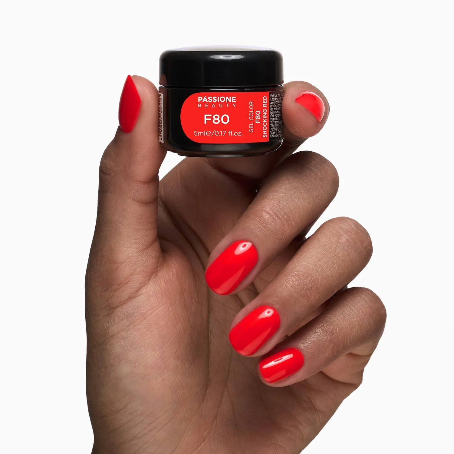 Gel color F80 Shocking Red - Gel Color autosigillante rosso fluo tendente all'arancione - dettaglio 1