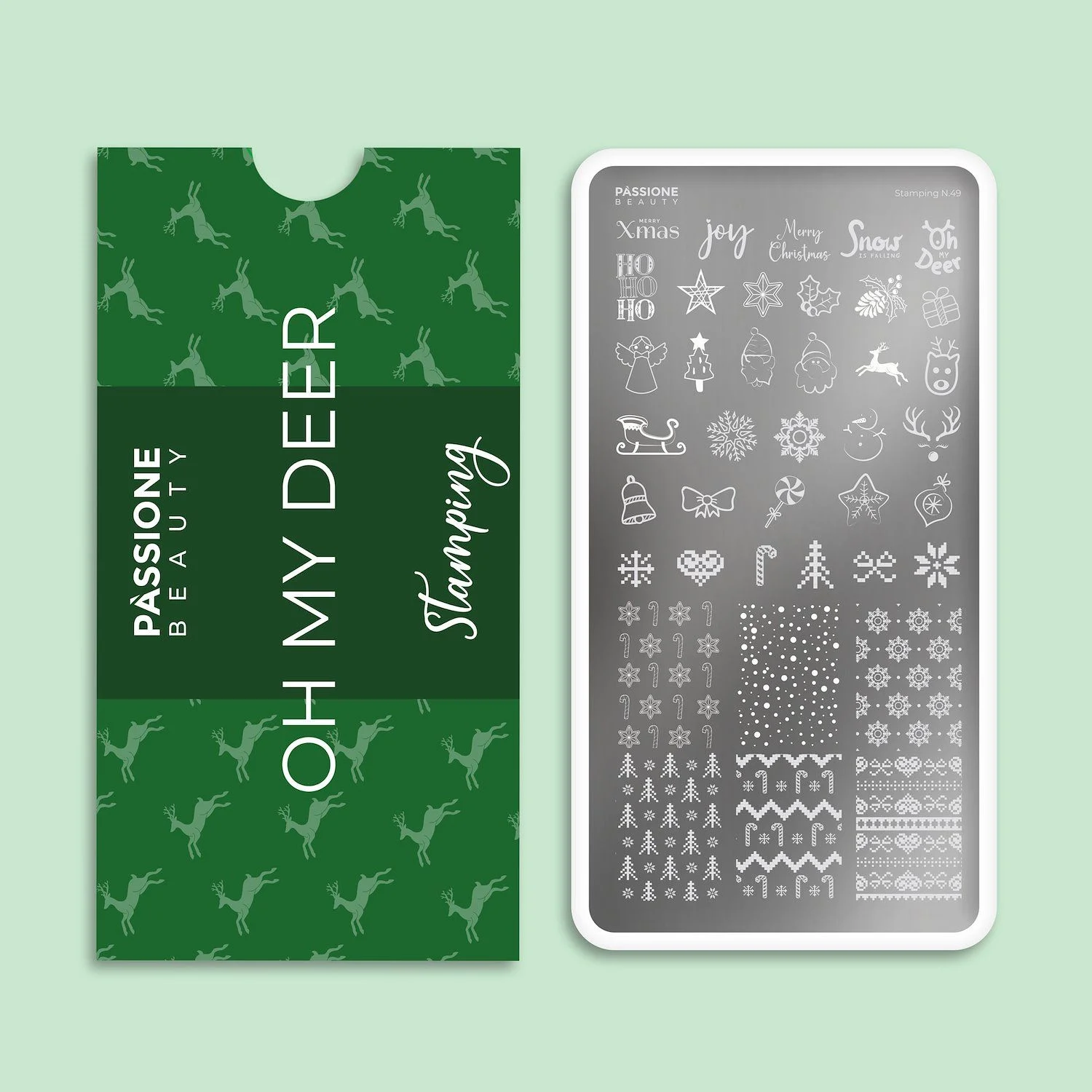 Oh My Deer - Stamping Platte - Stampingplatte mit Weihnachtsthema