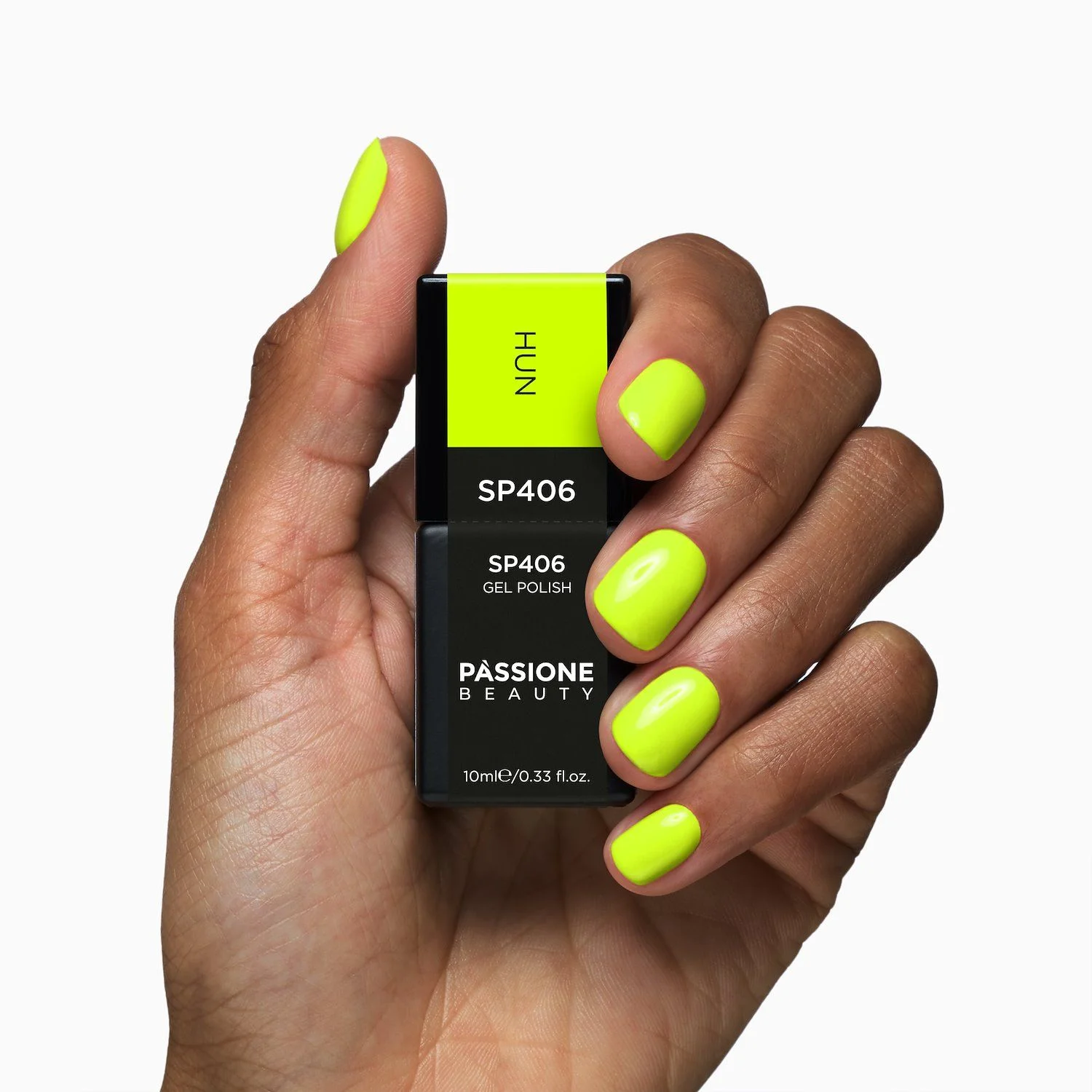 Gel Nail Polish GP406 Hun  - Fluorescent Lime Green Gel Polish - detail 1