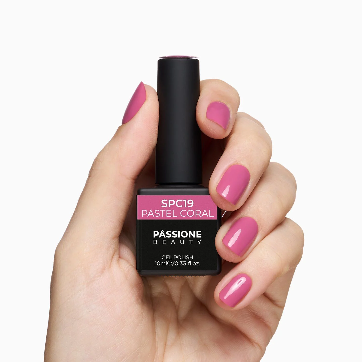 Gel Nail Polish GPC19 Pastel Coral  - GPC19 Pastel Coral gel polish, Cherry Red - detail 1
