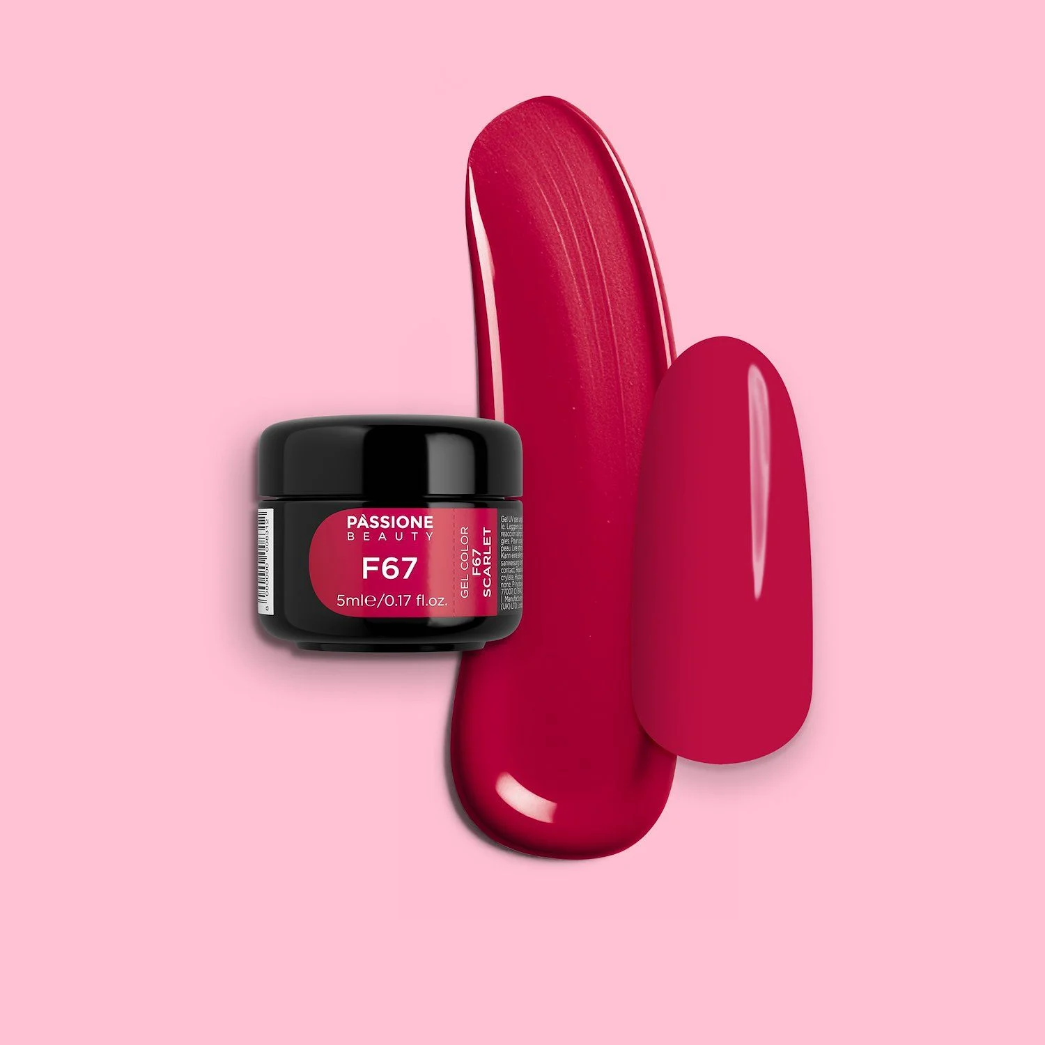 Gel colour F67 Scarlet - Magenta redSelf-sealing UV Gel Colour