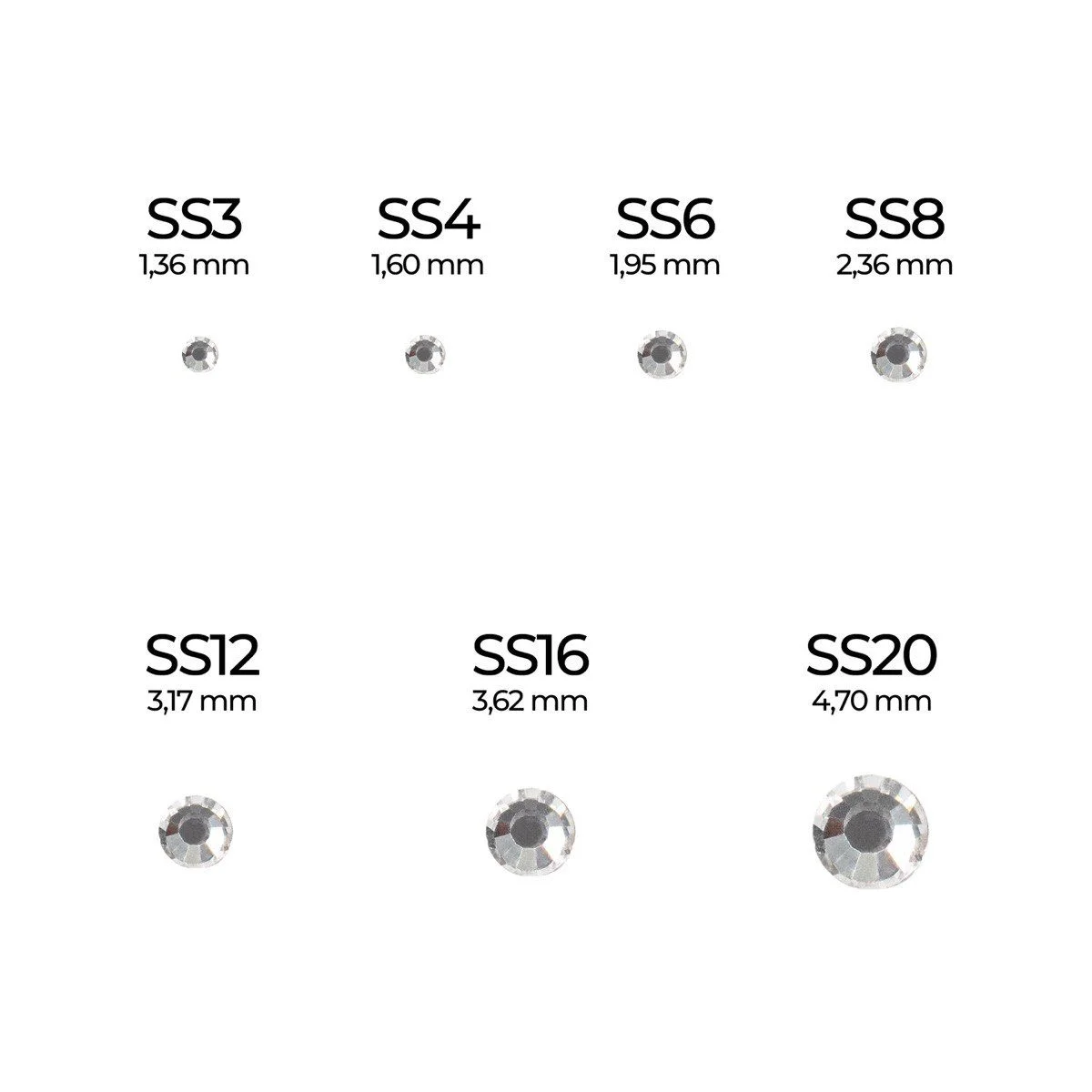 Crystal Rhinestones SS4 - Clear rhinestone for nail art - detail 1