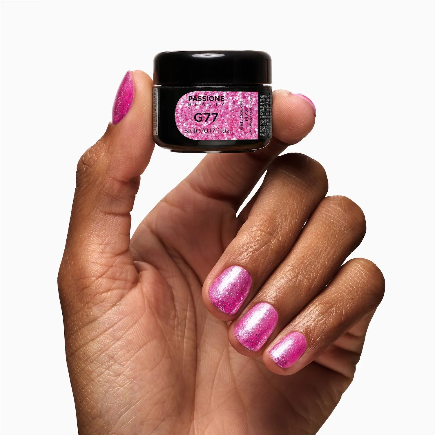 Gel Glitter G77 Caramella Fluo Flash - Gel Glitter per unghie fuxia acceso - detail 2